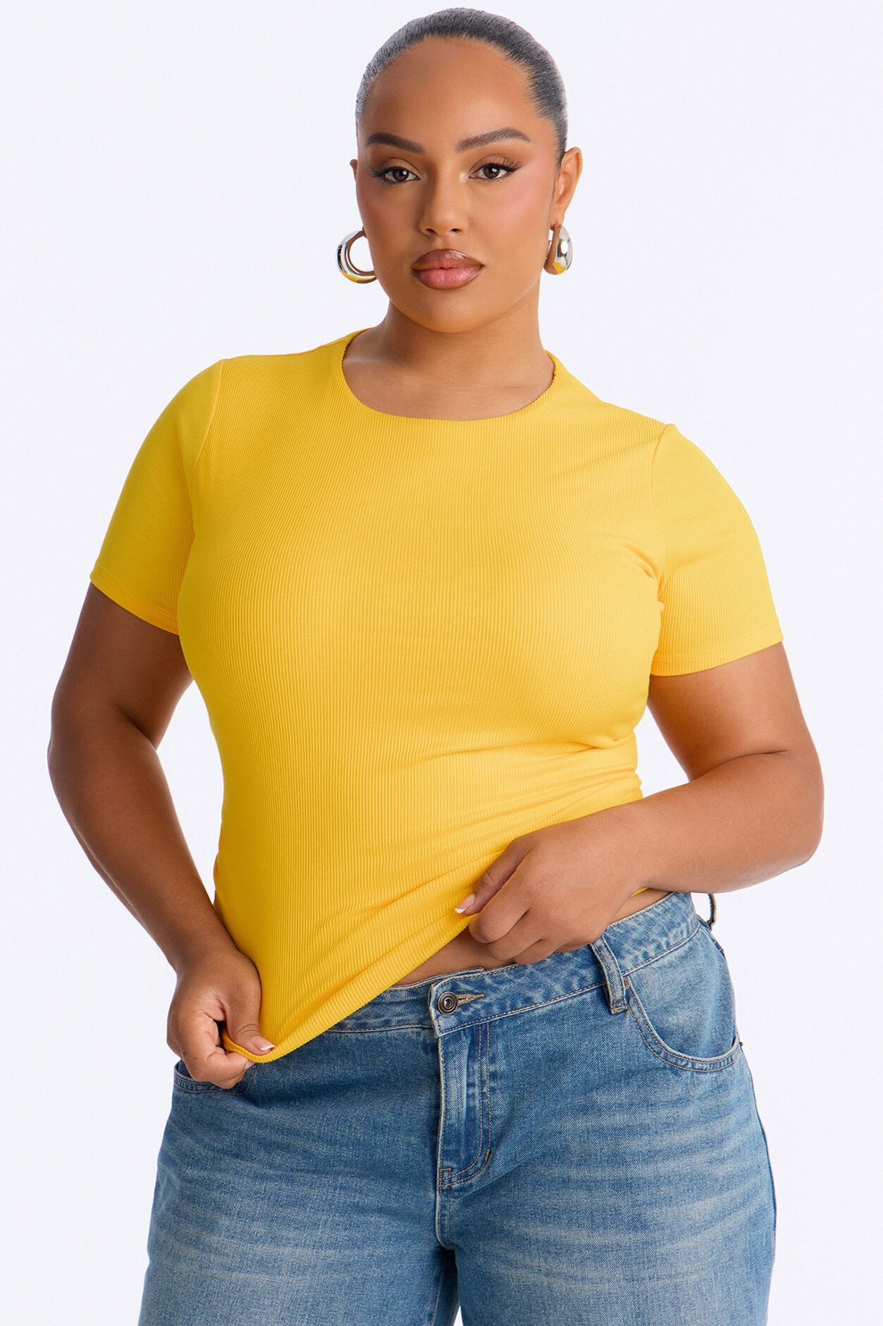 Chloe Crew Neck Short Sleeve Tee - Orange