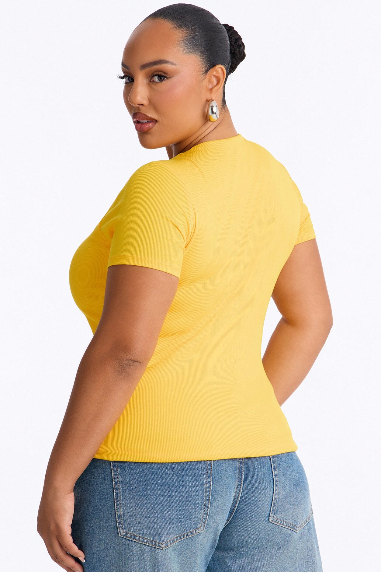 Chloe Crew Neck Short Sleeve Tee - Orange