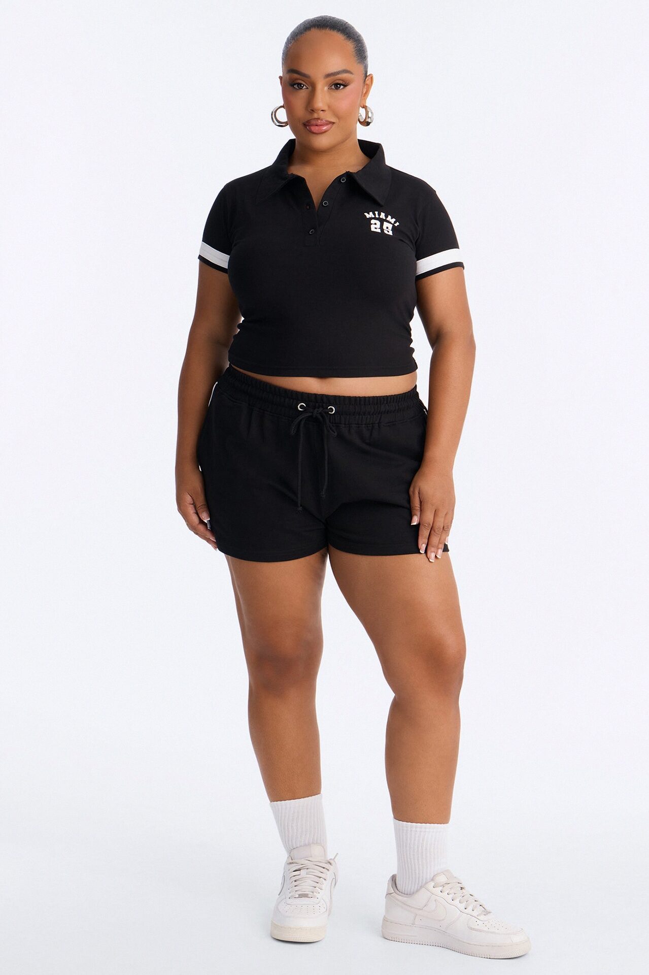 Miami Glow French Terry Short Set - Black