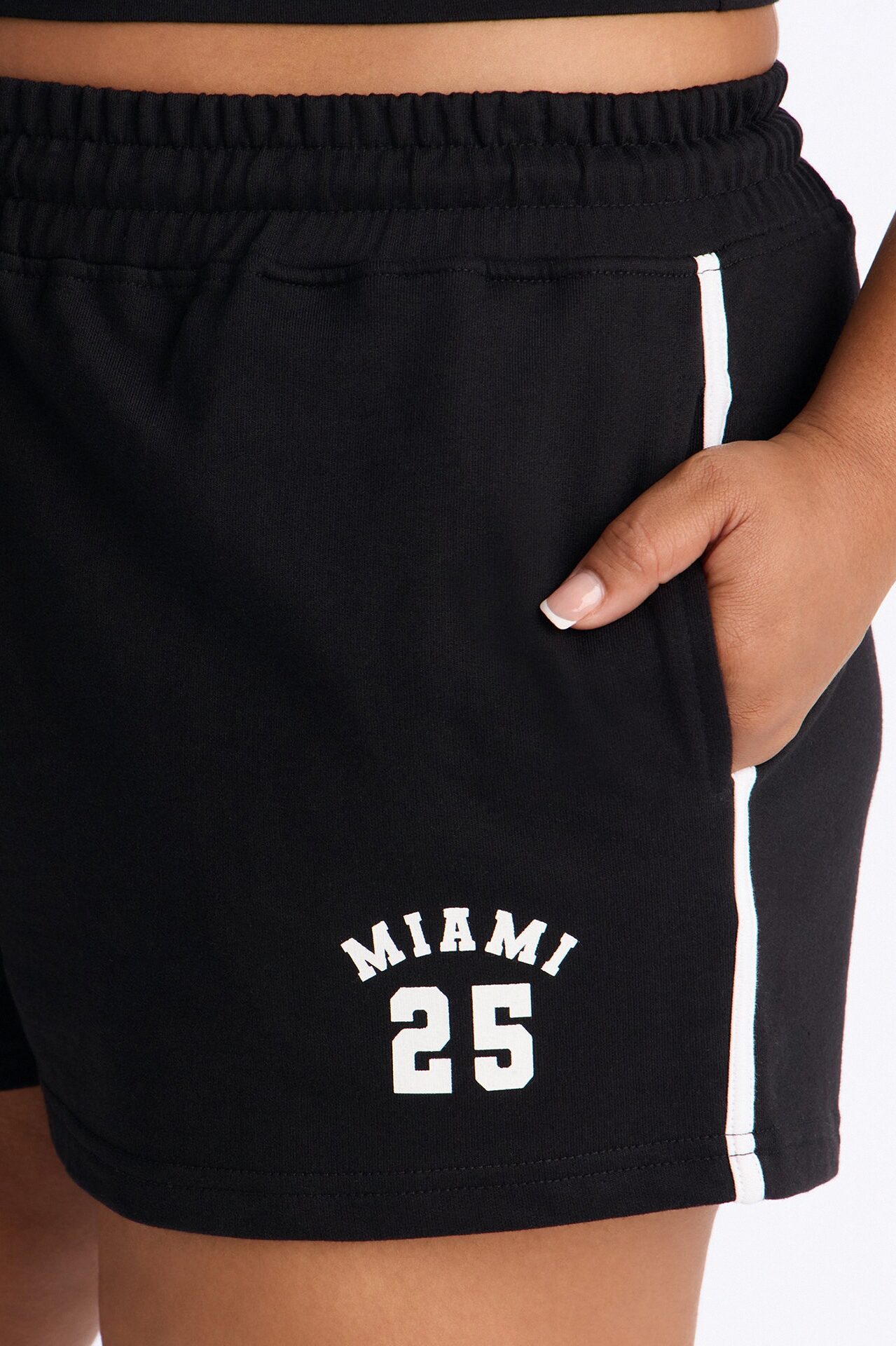 Miami Glow French Terry Short Set - Black