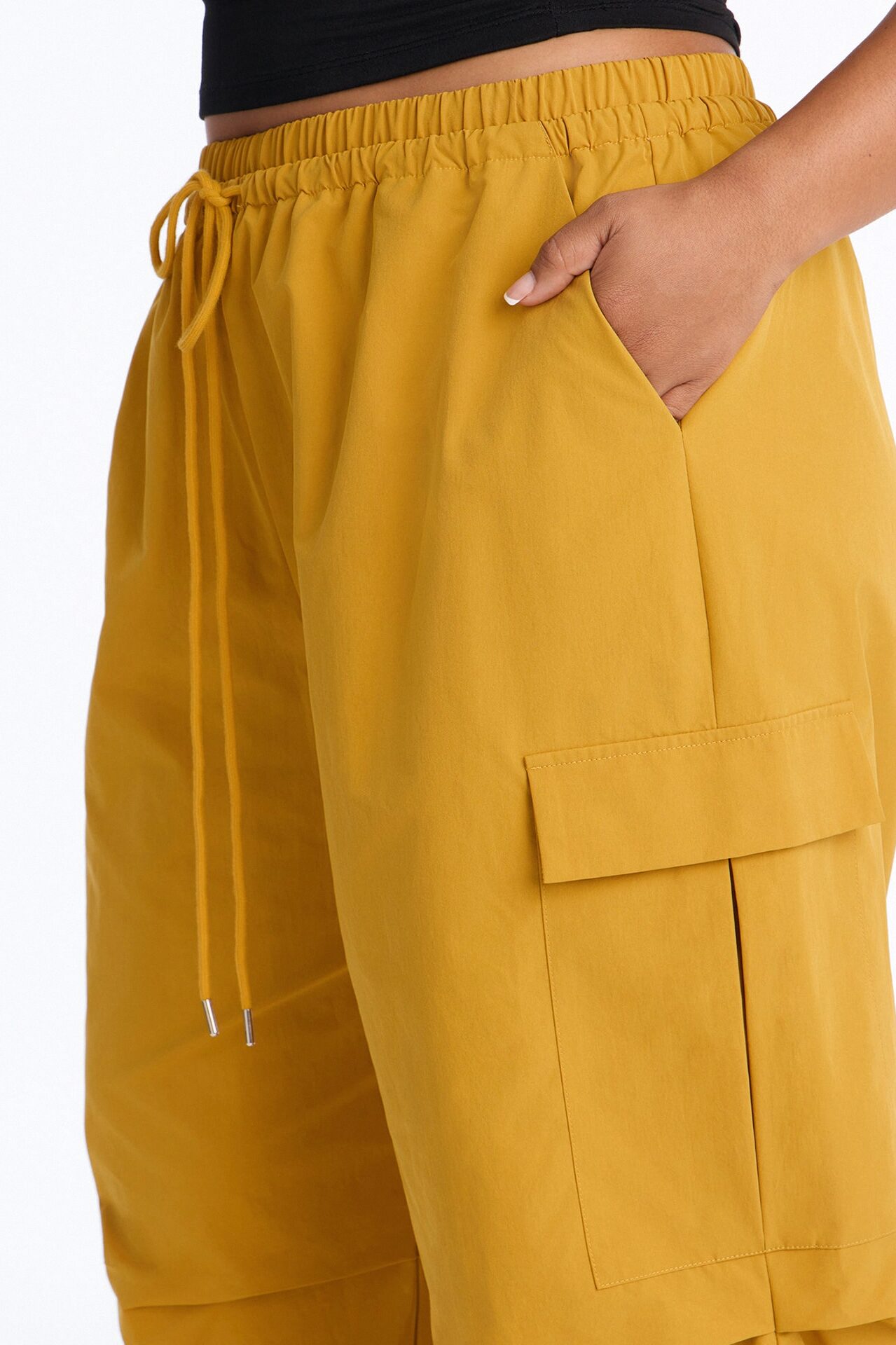 Samara Windbreaker Stacked Wide Leg Pant - Mustard