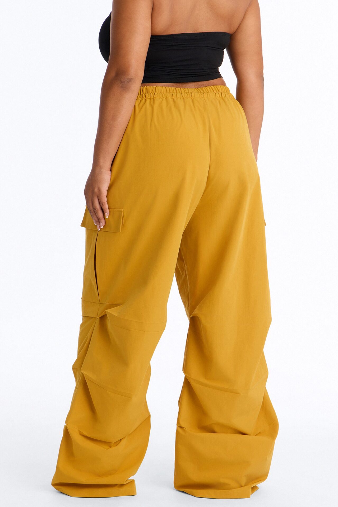 Samara Windbreaker Stacked Wide Leg Pant - Mustard