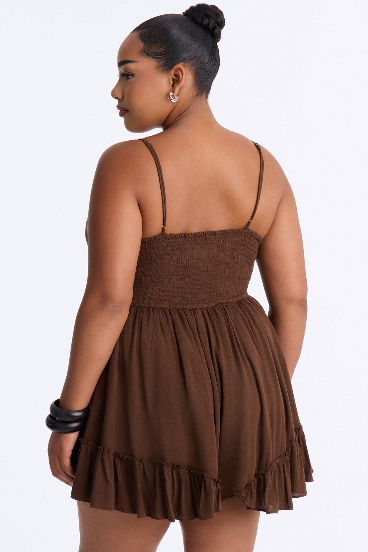 Bells And Whistles Spaghetti Strap Romper - Chocolate