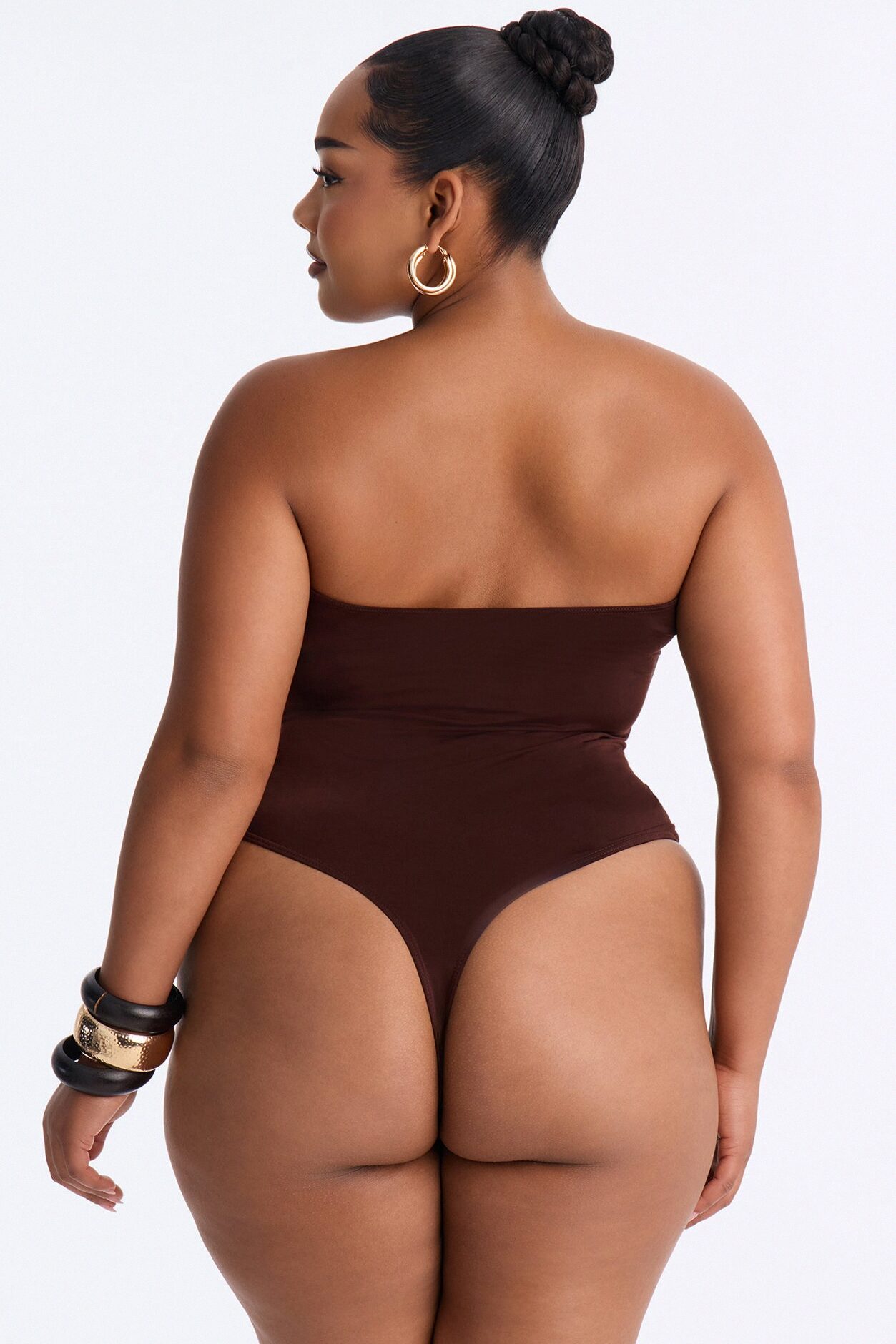 Siena Nights Strapless Hardware Bodysuit - Brown