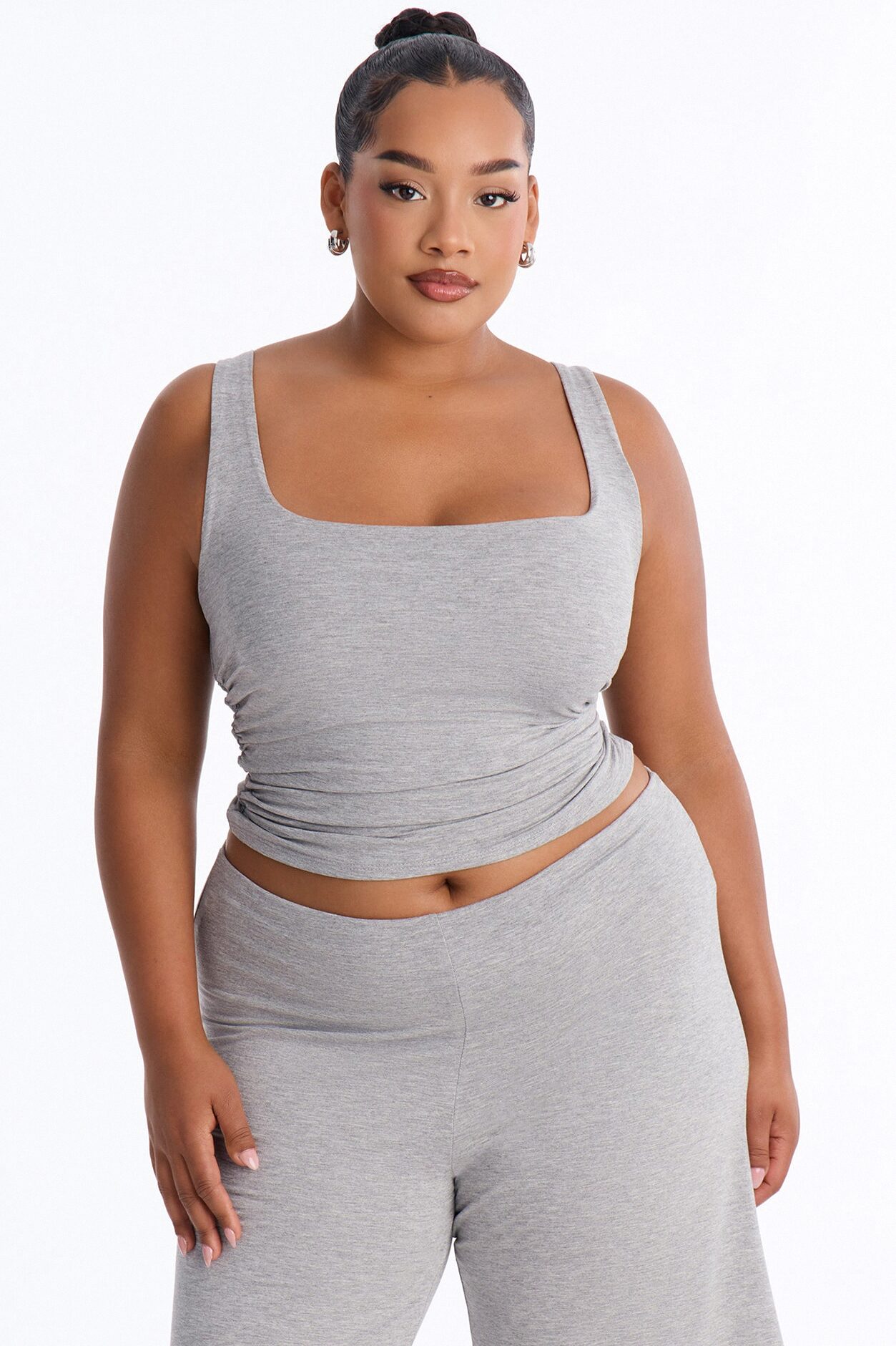 Cool Girl Gaucho Pant Set - Heather Grey