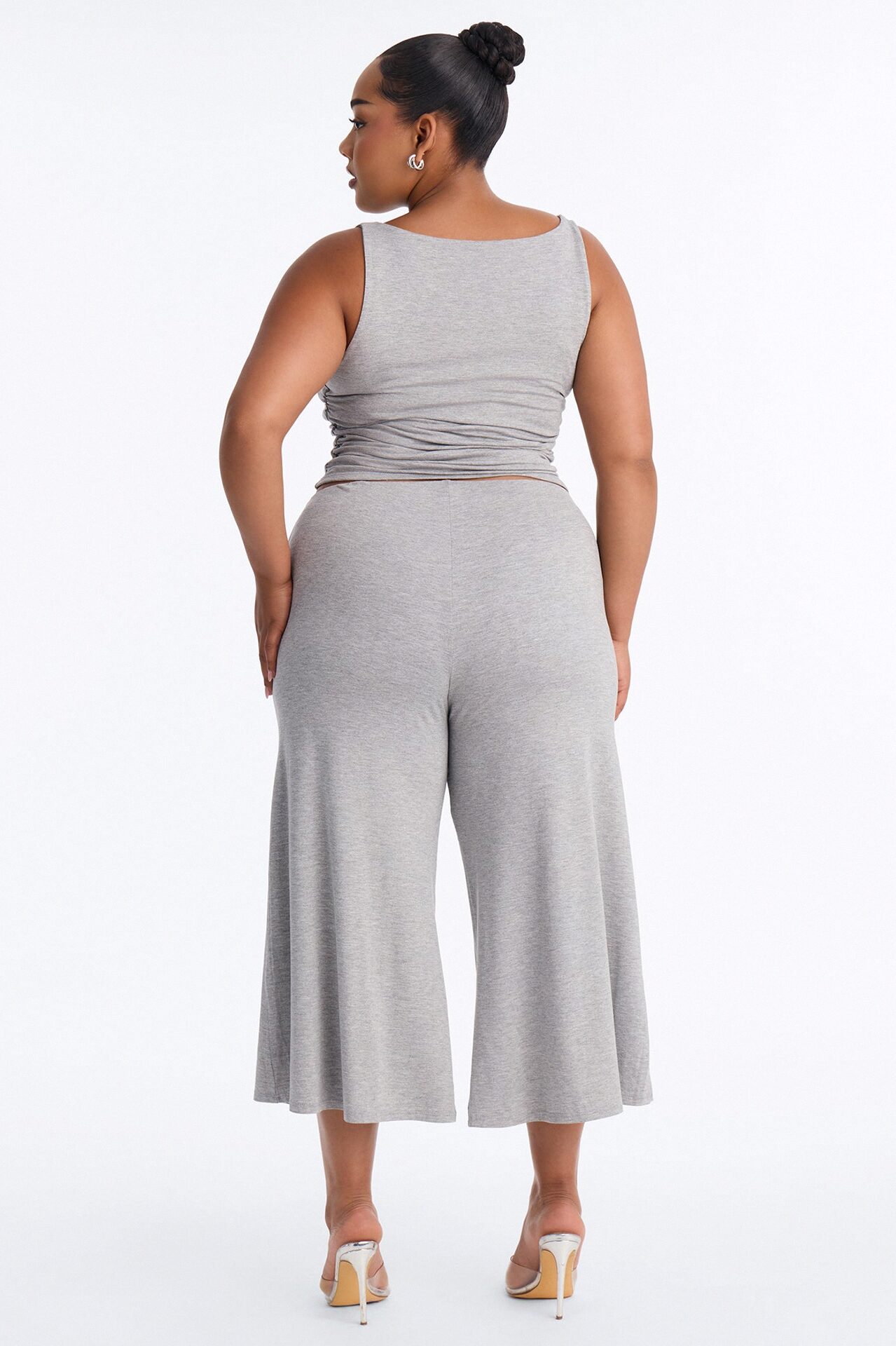 Cool Girl Gaucho Pant Set - Heather Grey