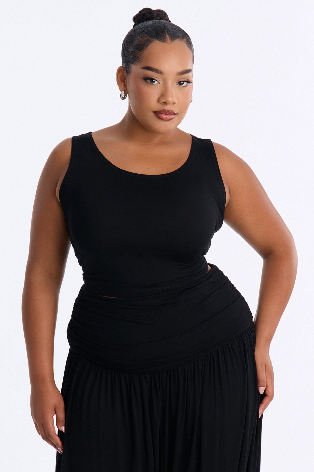 Moonchild Cropped Balloon Pant Set - Black