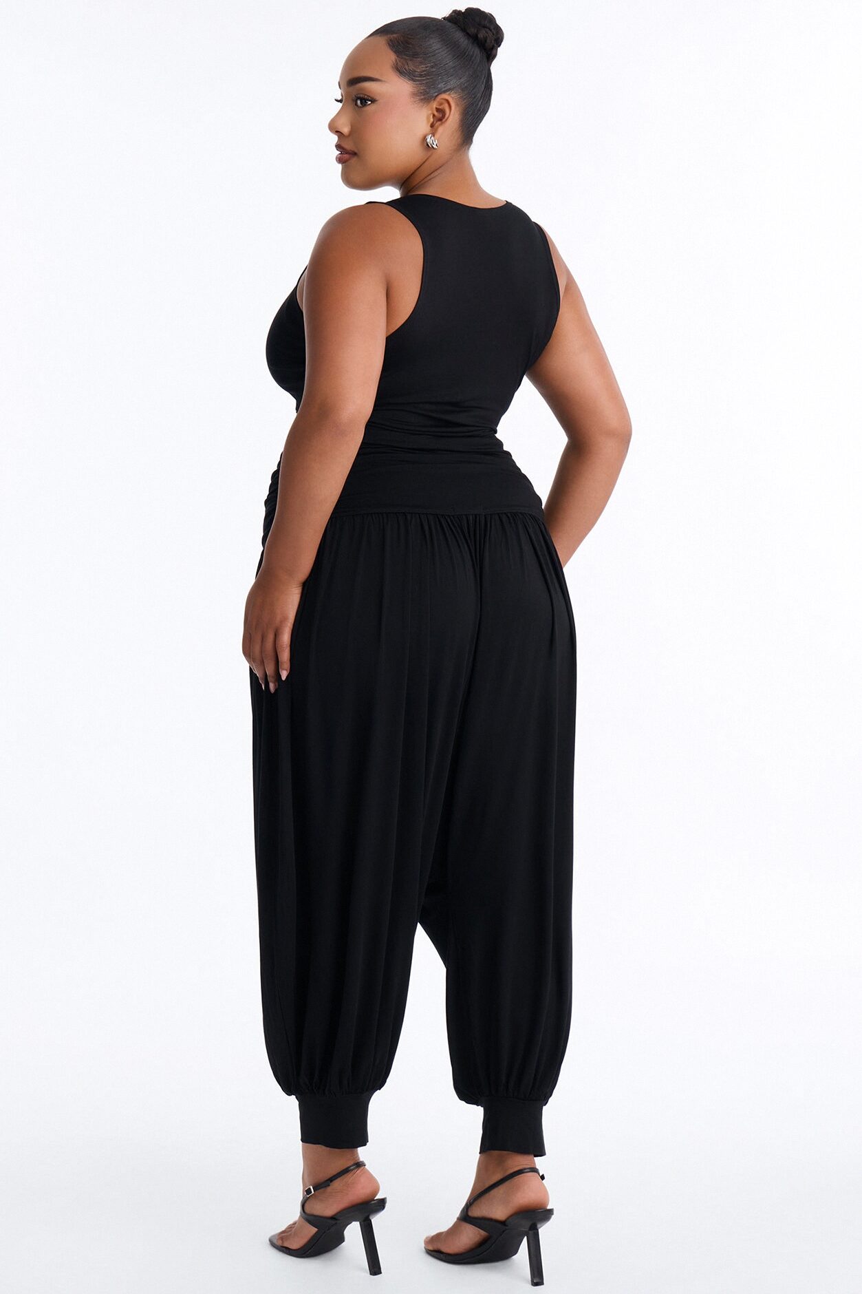 Moonchild Cropped Balloon Pant Set - Black