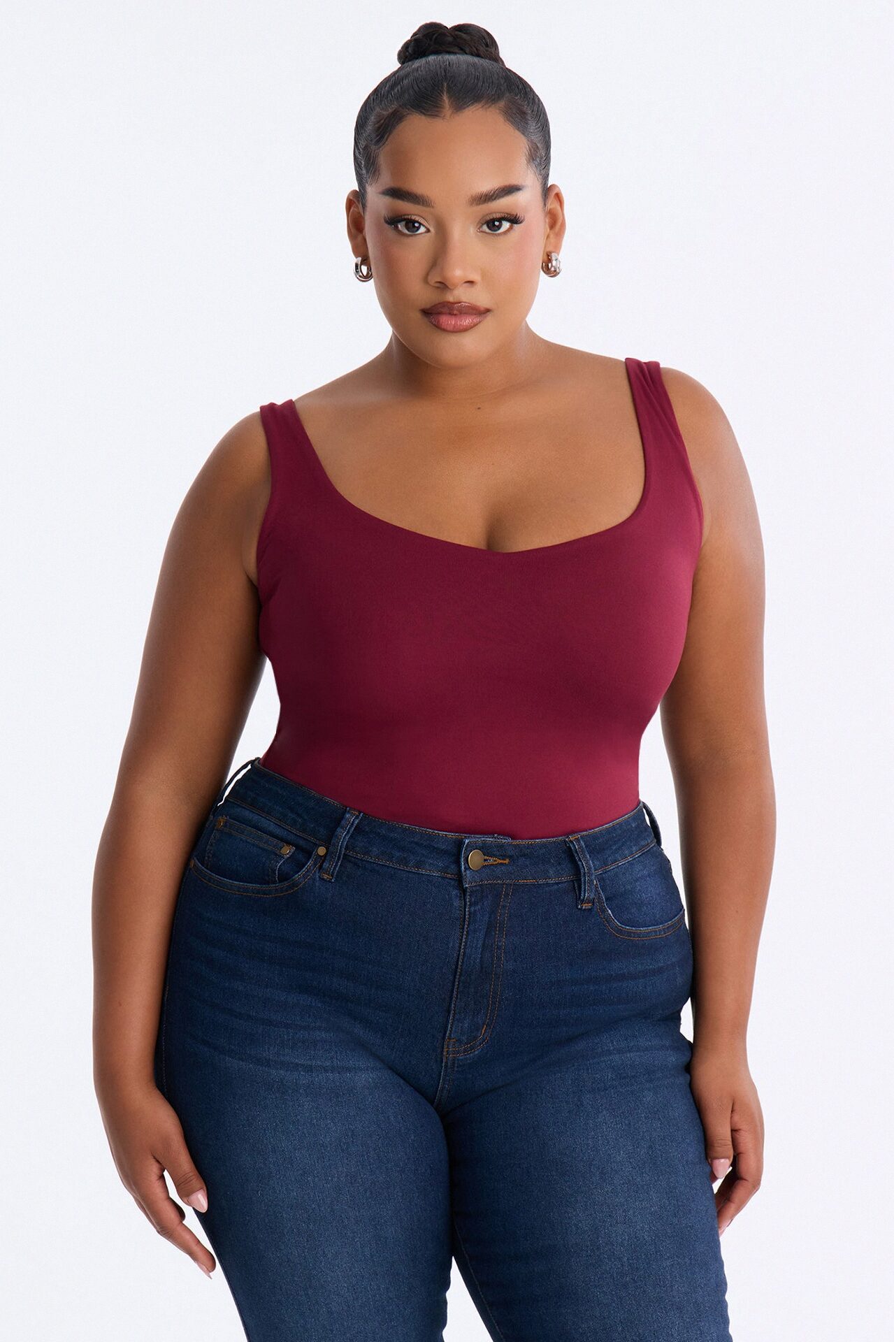 Quinn Double Lined Tank Top - Burgundy
