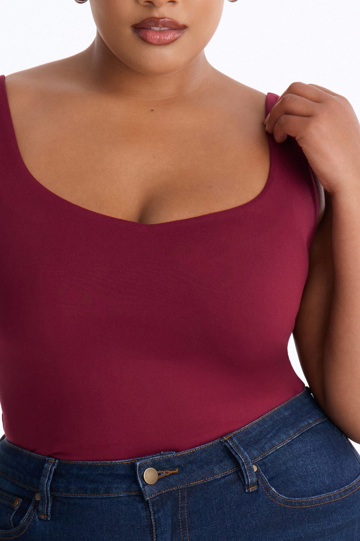 Quinn Double Lined Tank Top - Burgundy