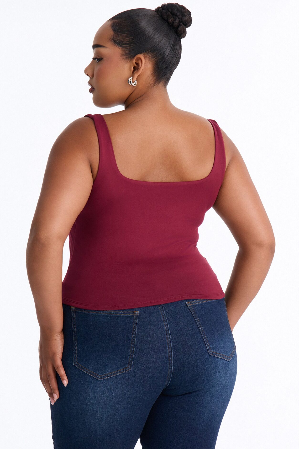 Quinn Double Lined Tank Top - Burgundy