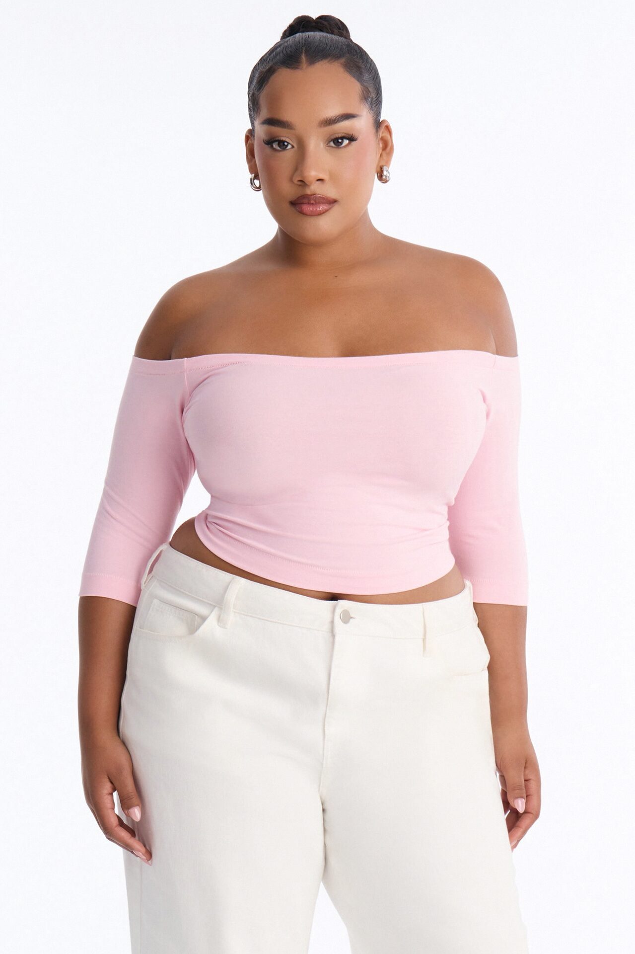 Francesca Off Shoulder Top - Pink