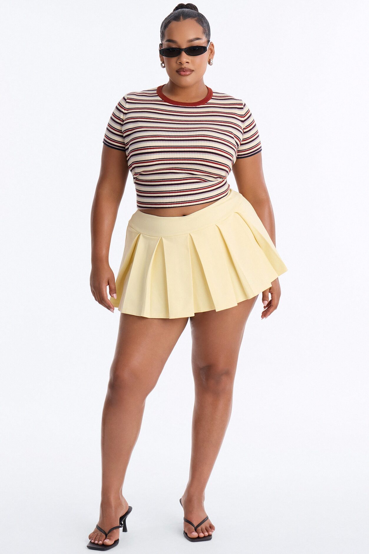 When Good Meets Bad Pleated Micro Mini Skirt - Butter Yellow