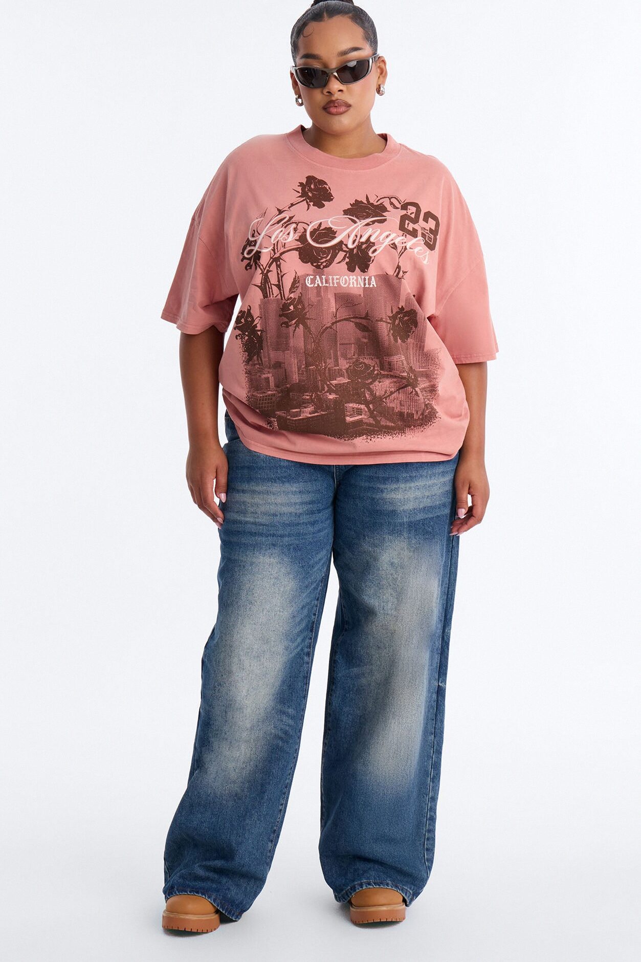 Los Angeles Rose's Washed T-Shirt - Blush