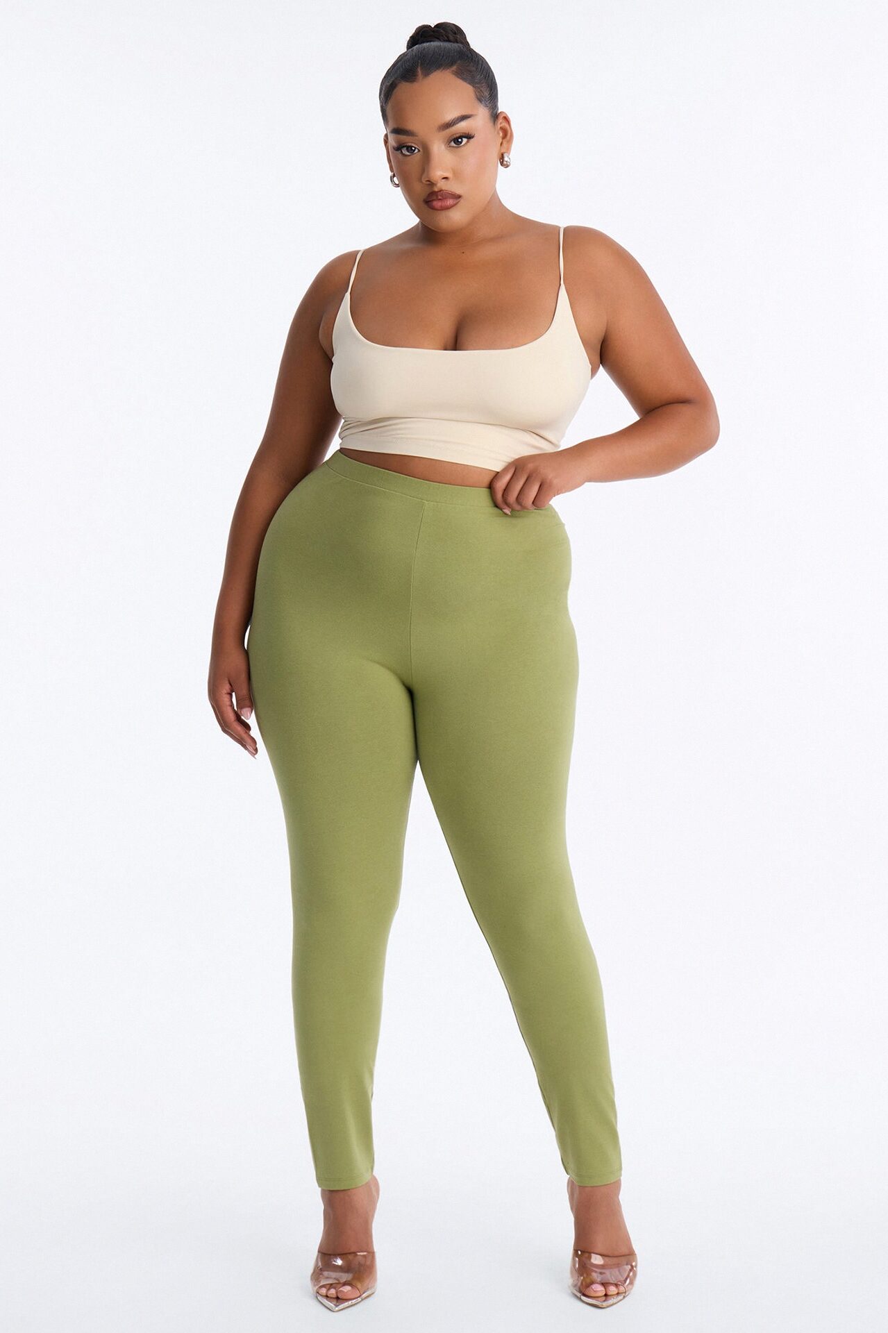 Quinn High Rise Everyday Cotton Legging 29″ - Moss