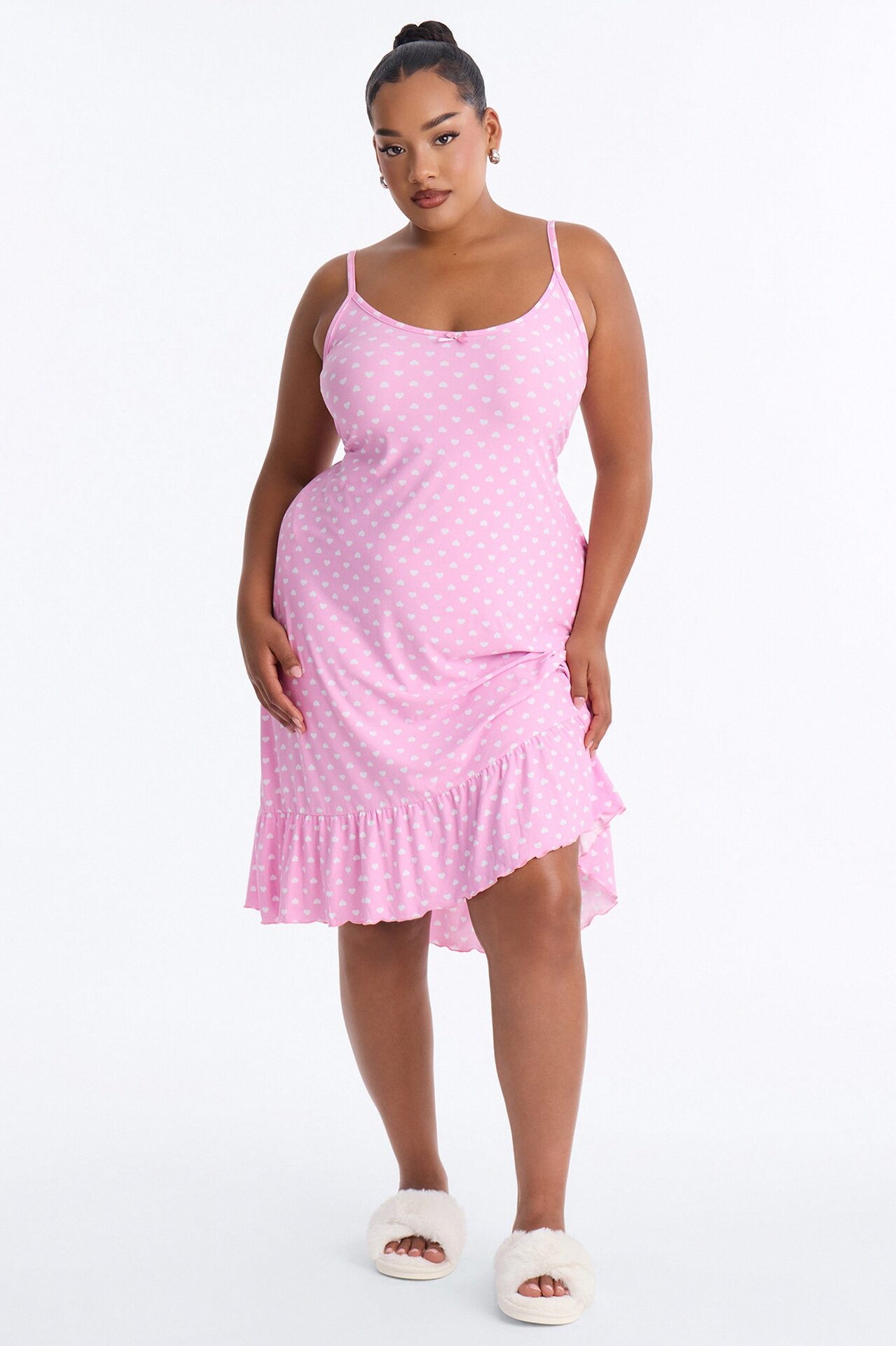 Sweet Dot Fantasy Ruffle PJ Sleep Dress - Pink