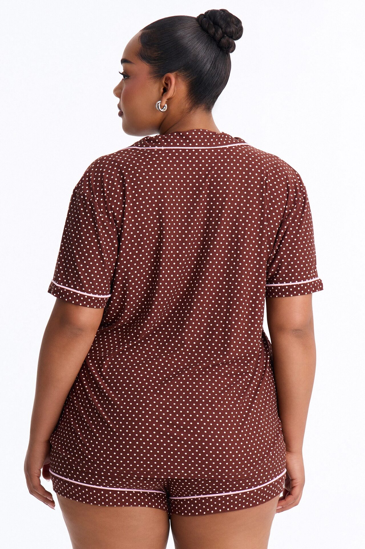 Snuggle Me Button Up PJ Short Set - Mocha
