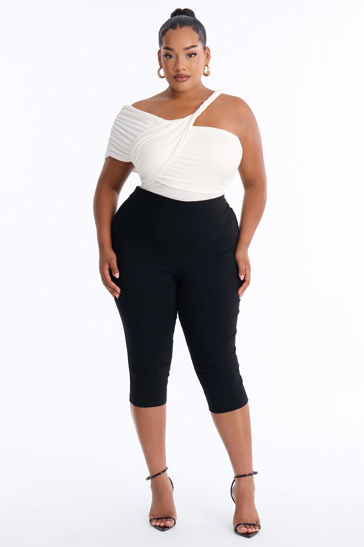 Gia Off Shoulder Twist Ruched Bodysuit - Ivory