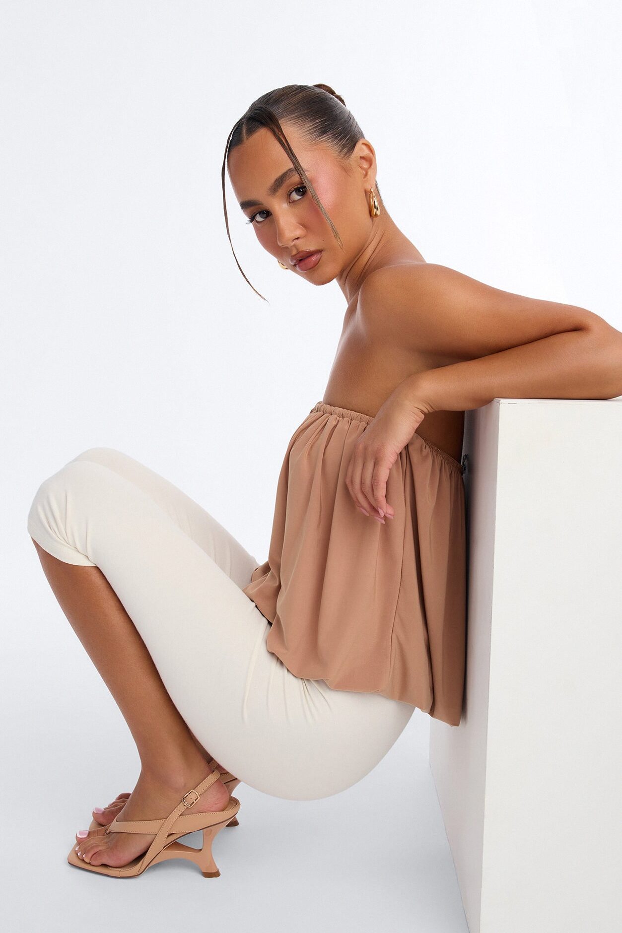 Zoya Thong Slingback Novelty Wedges - Camel