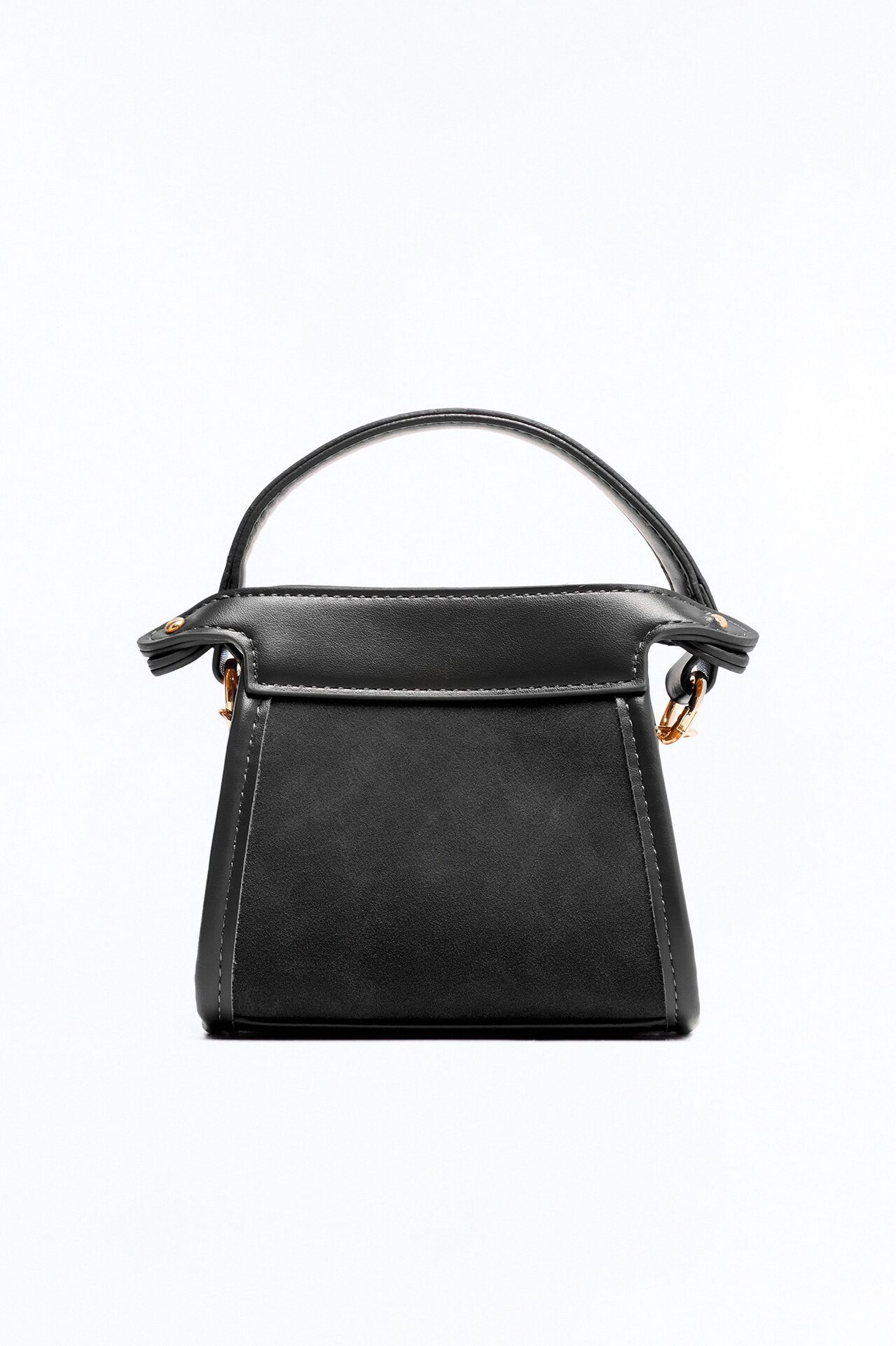 Fun Size Mini Faux Leather Crossbody Bag - Black