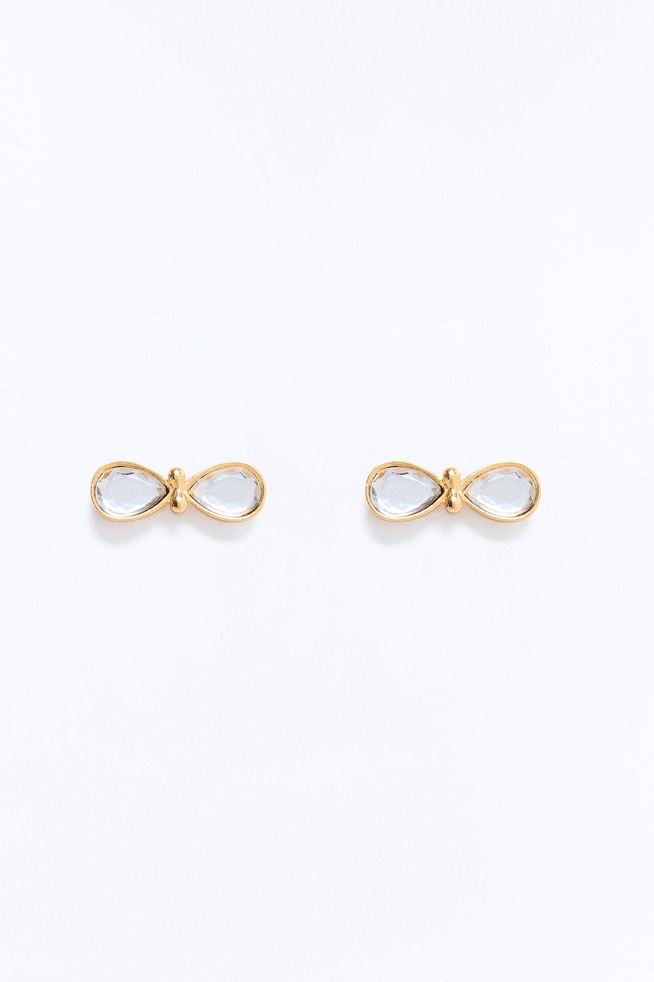 Infinity Rhinestone Earrings - Gold