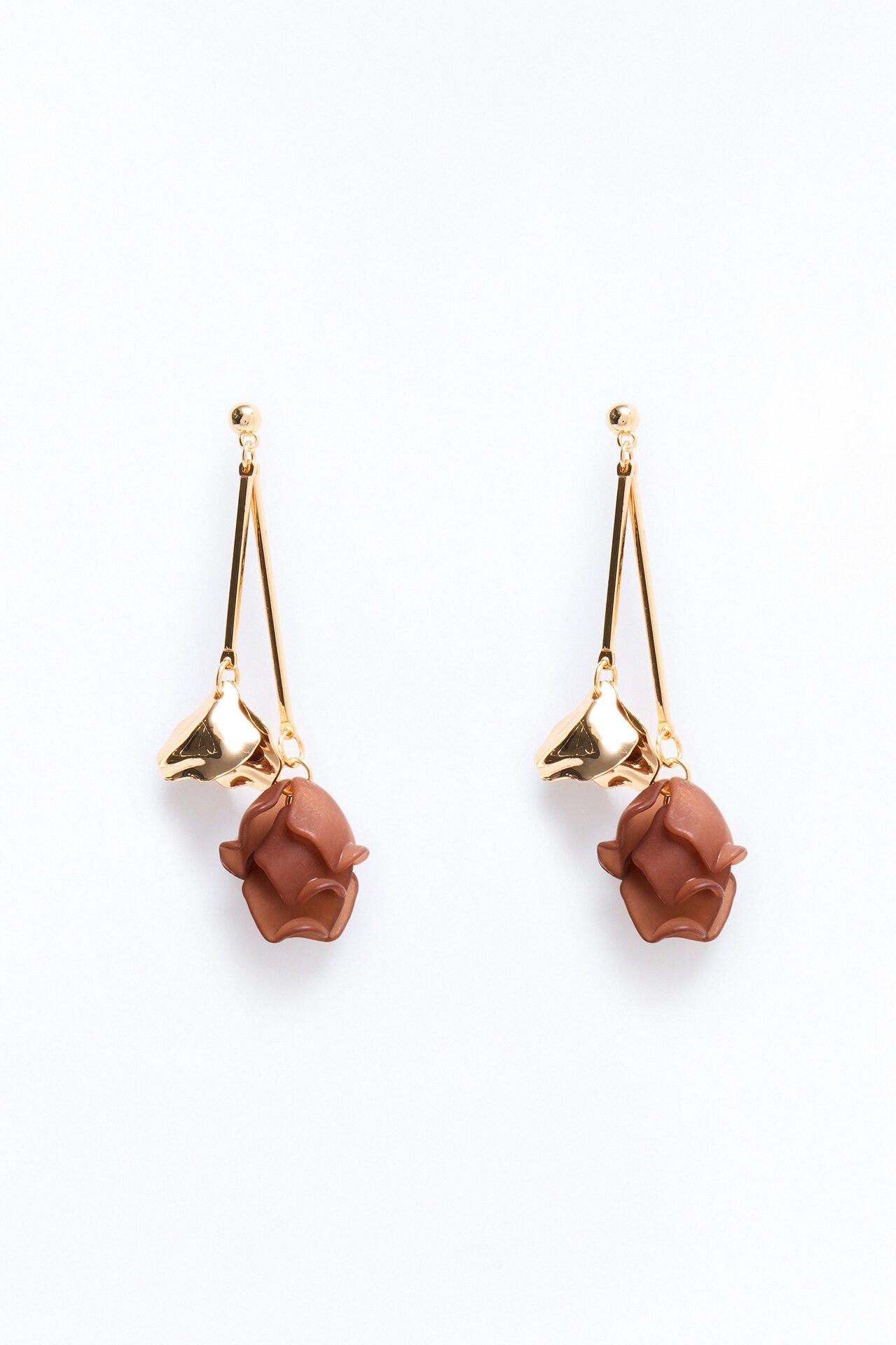 All Mine Floral Drop Earrings - Brown