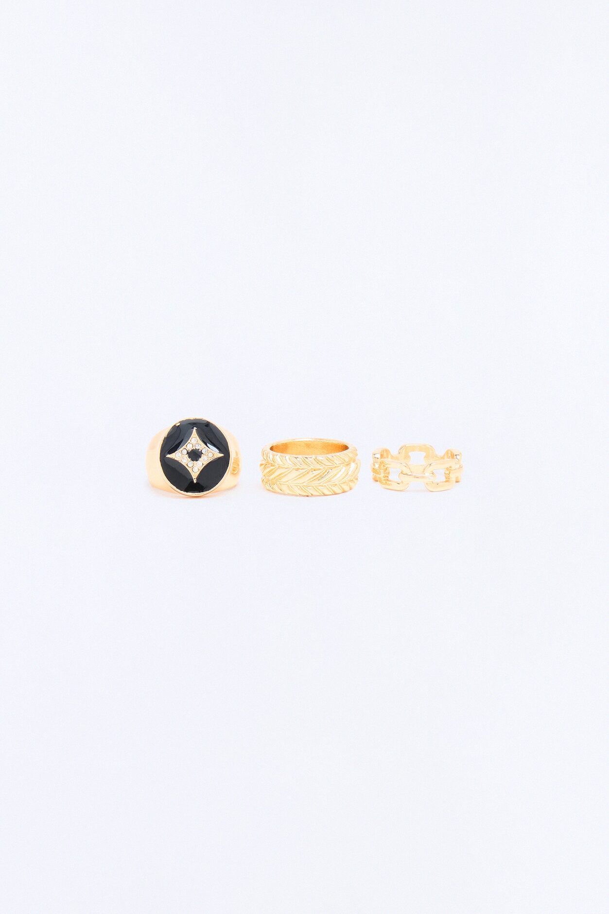 Woven Starlight Ring Set - Gold