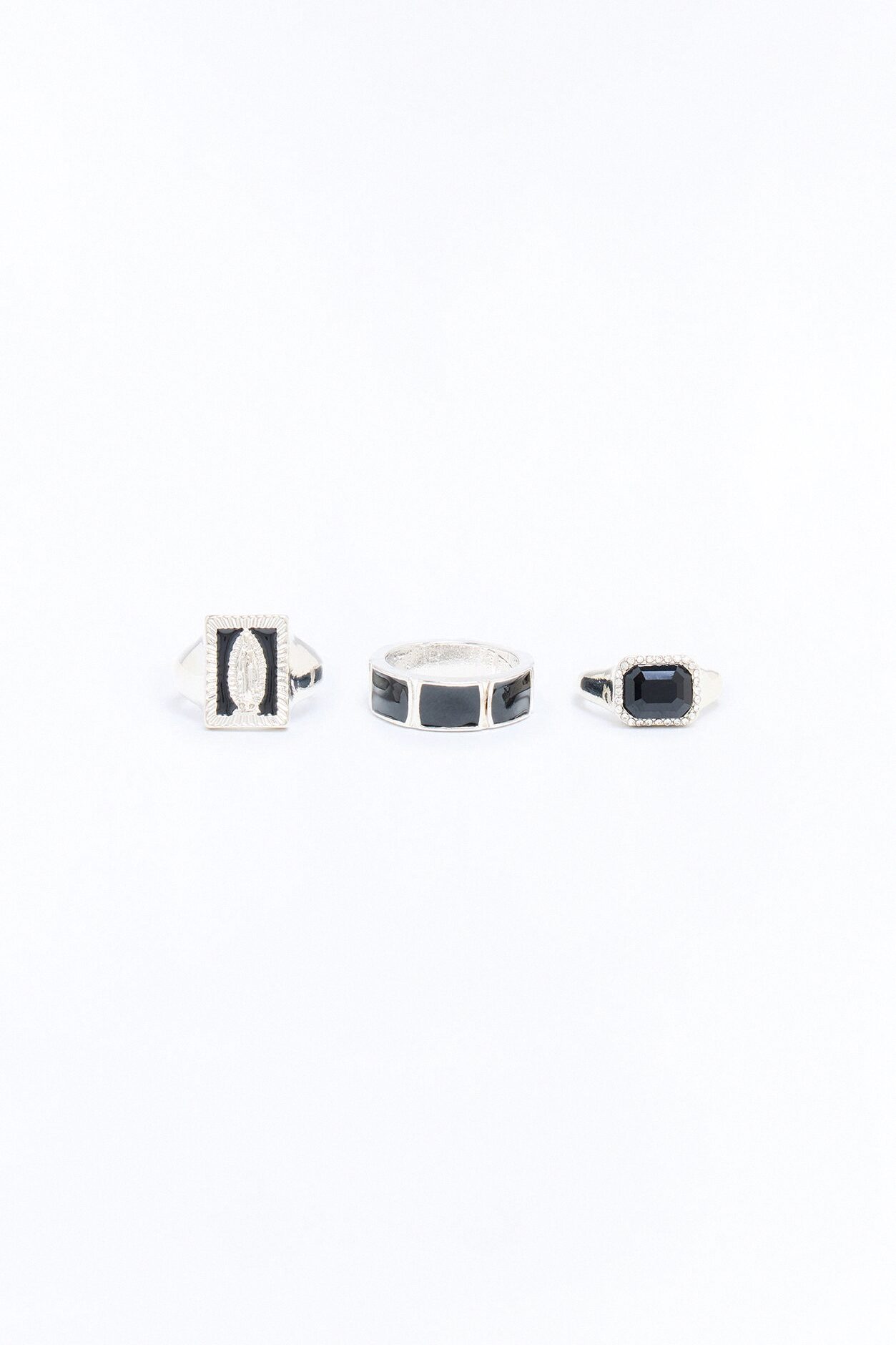 Saint Guadalupe Ring Set - Silver
