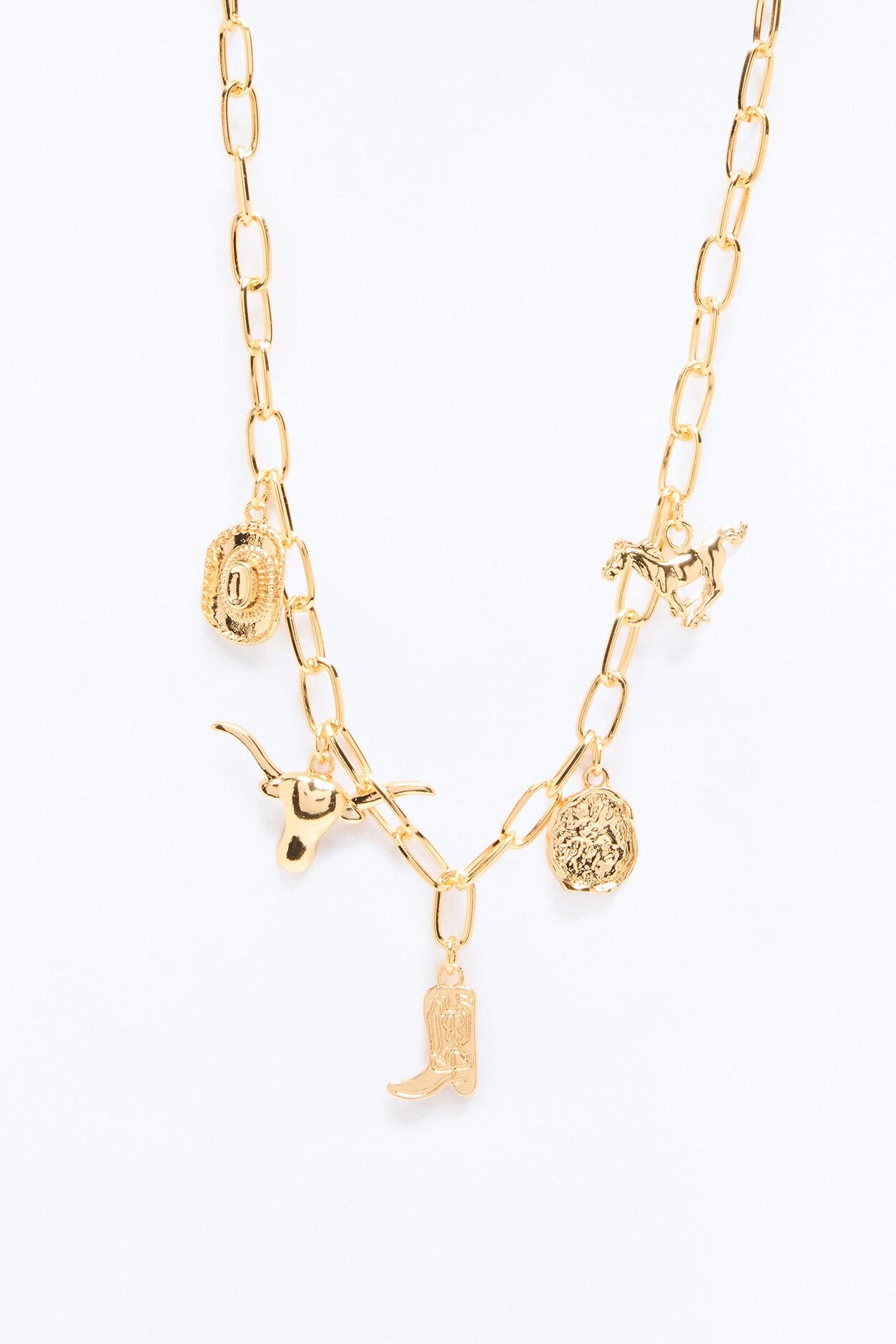 Western Favorite's Charm Necklace - Gold
