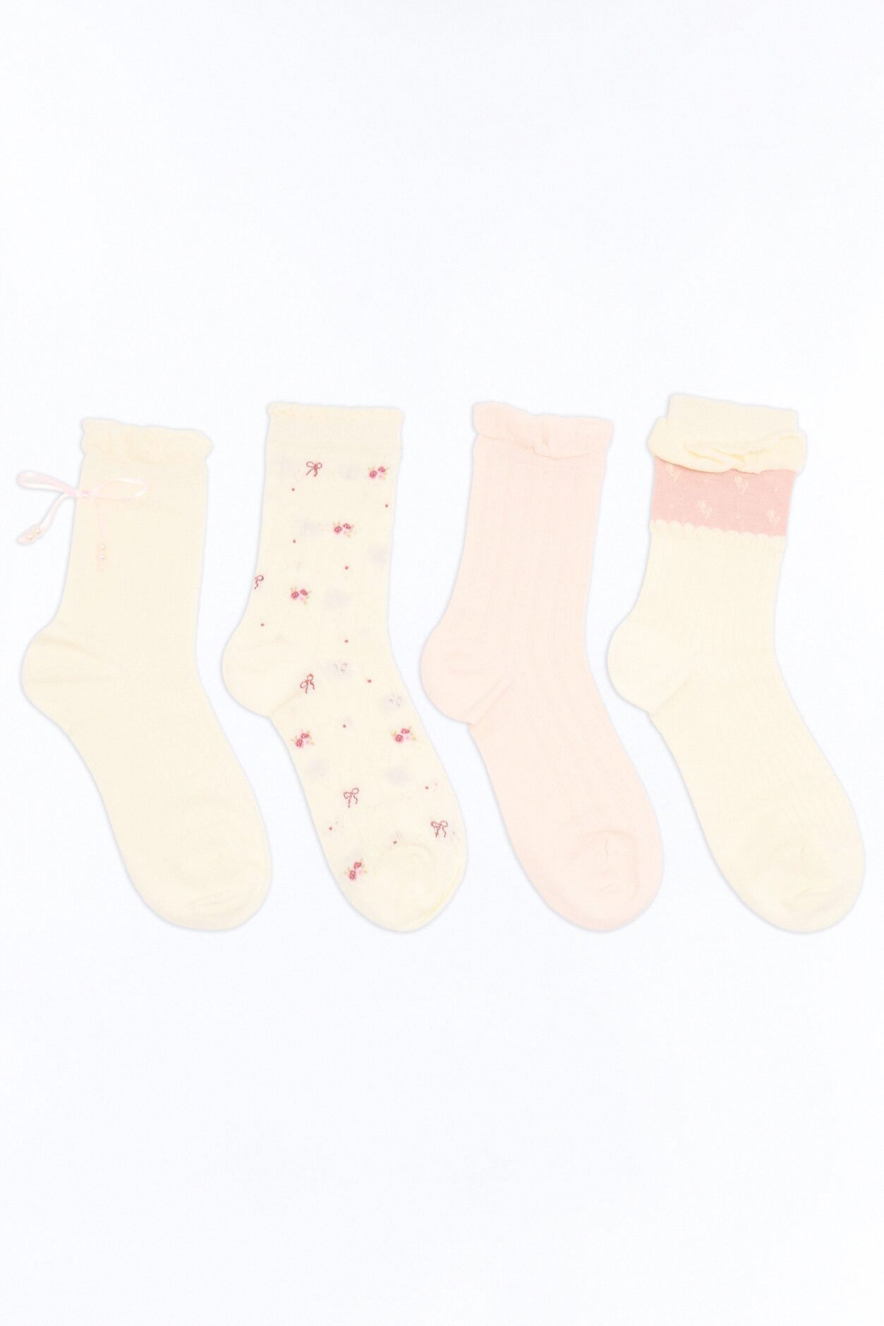 Be Gentle 4 Pack Crew Socks - White/combo