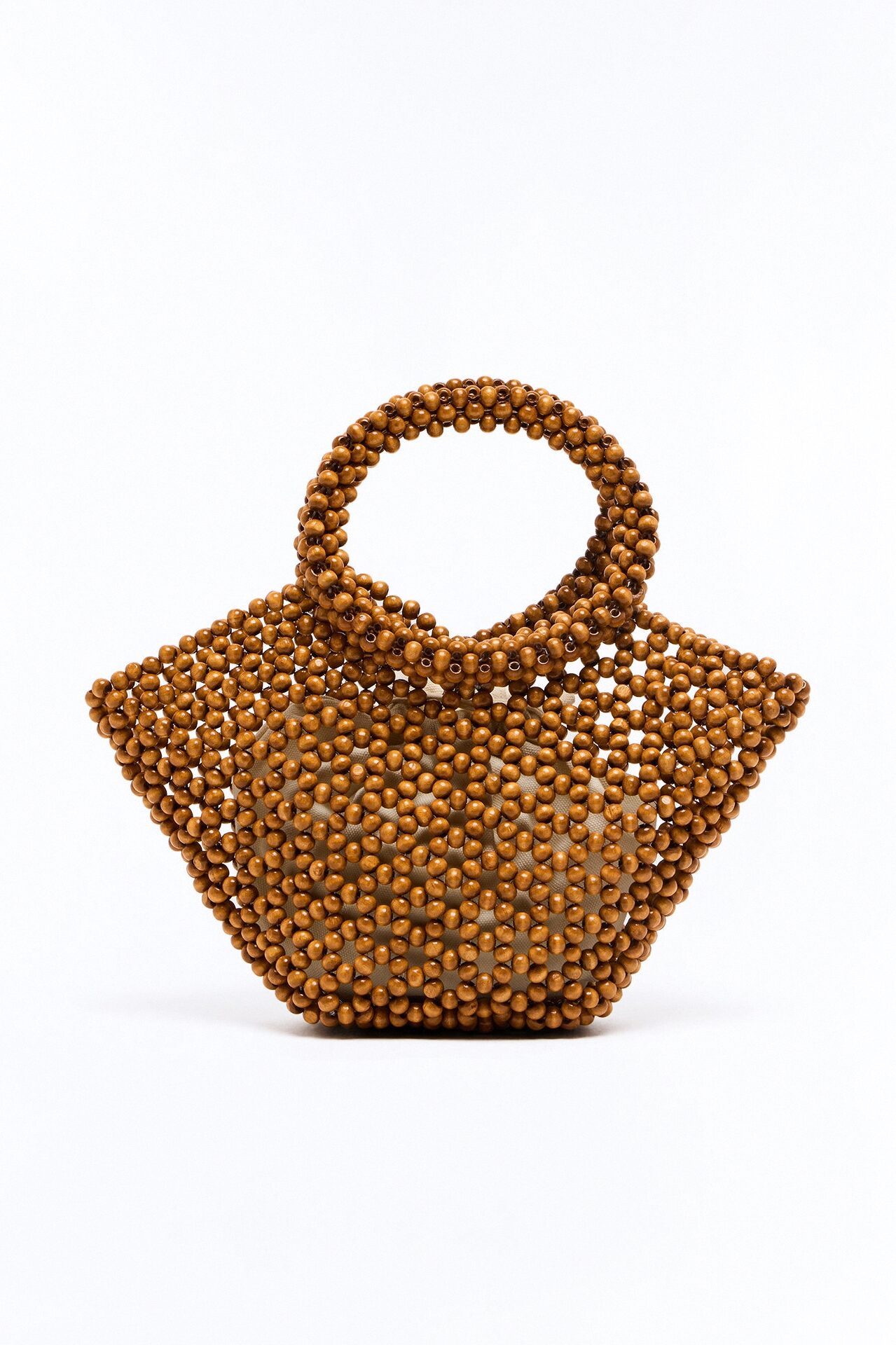 The Good Feeling Beaded Satchel Handbag - Tan