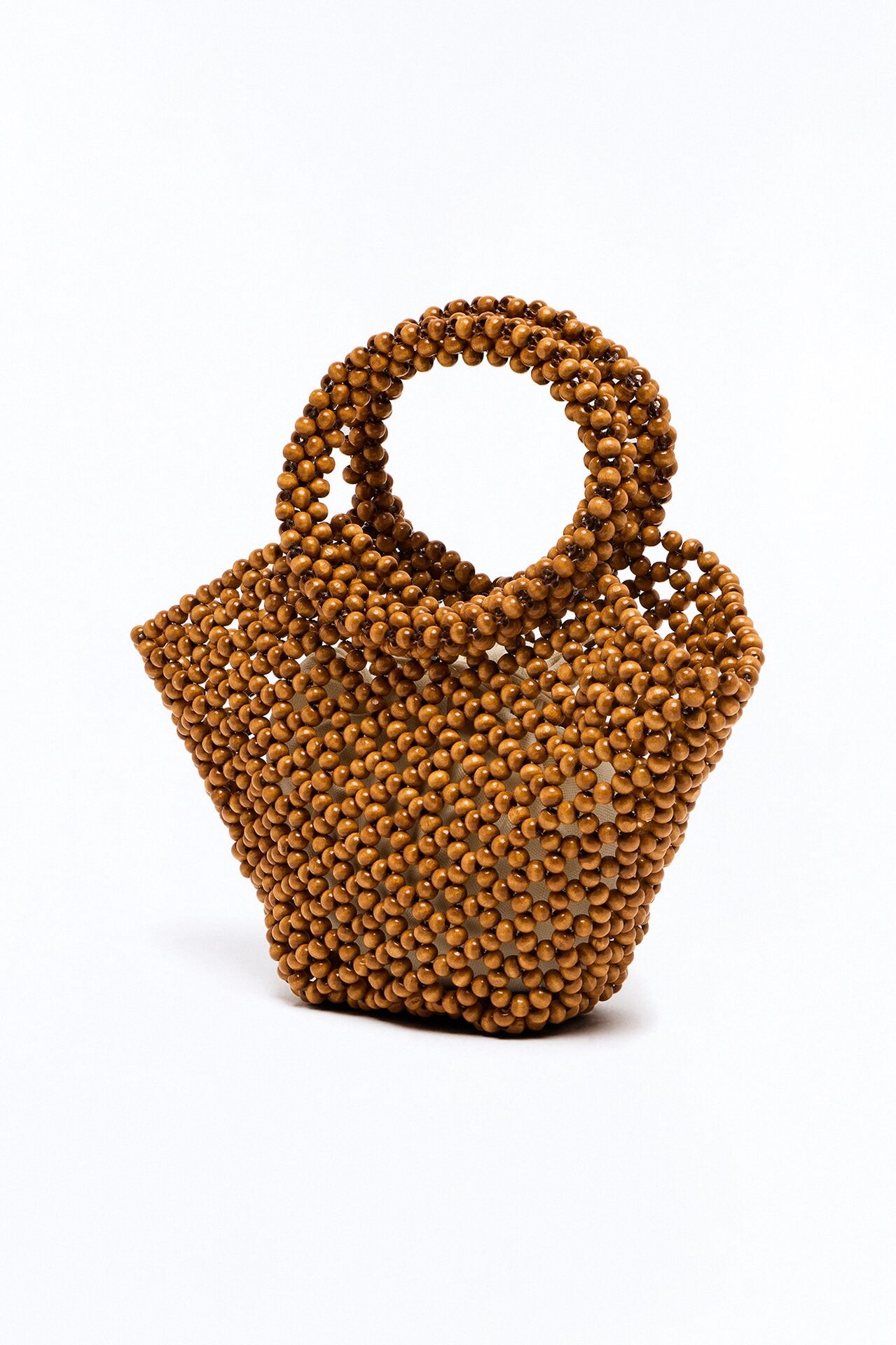 The Good Feeling Beaded Satchel Handbag - Tan