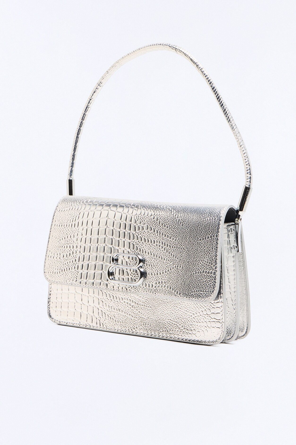 Croc Chic Handbag - Silver