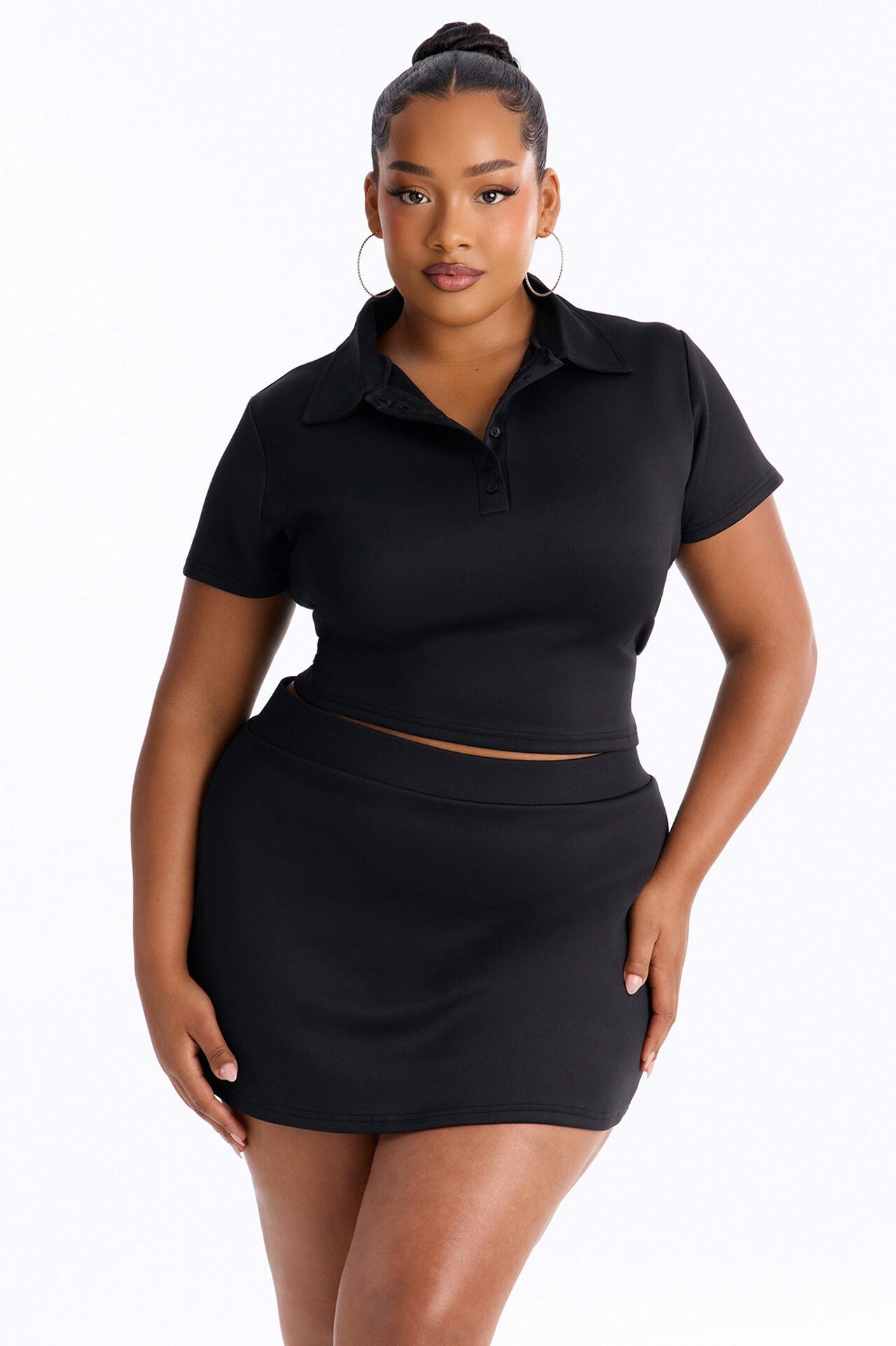 Adora Mini Skort Set - Black