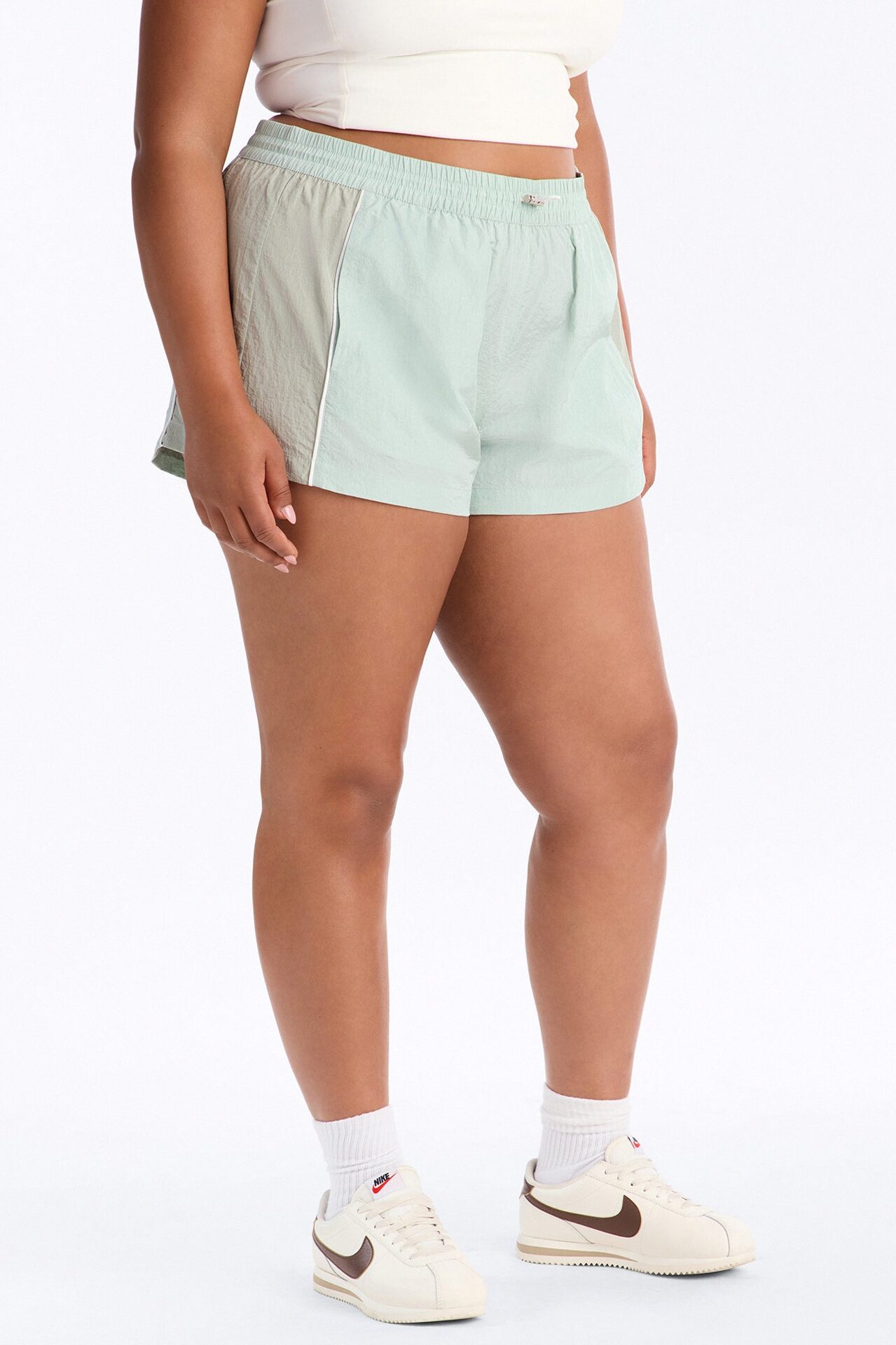 End Game Windbreaker Mid Rise Short 1.5″ - Sage/combo