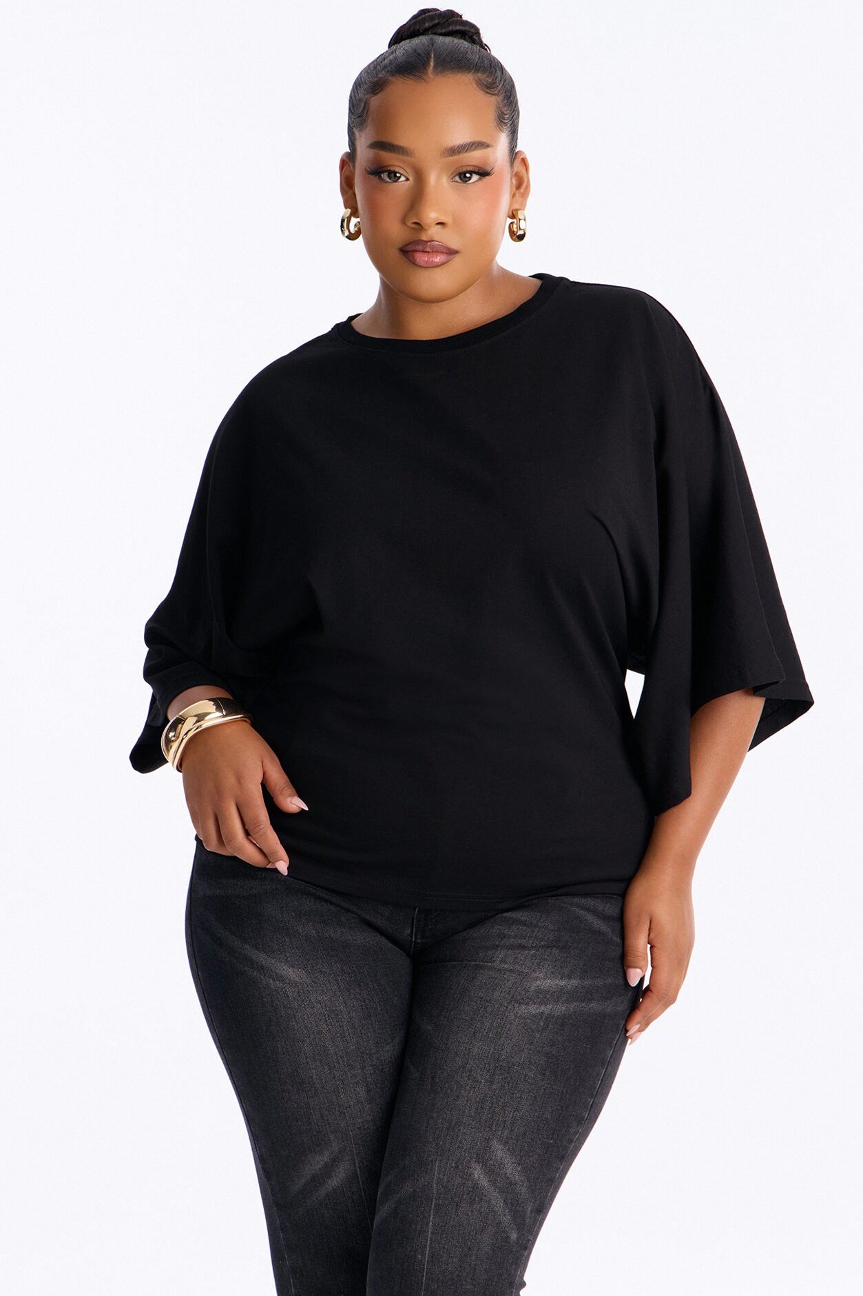 Kendall Oversized Short Sleeve T-Shirt - Black