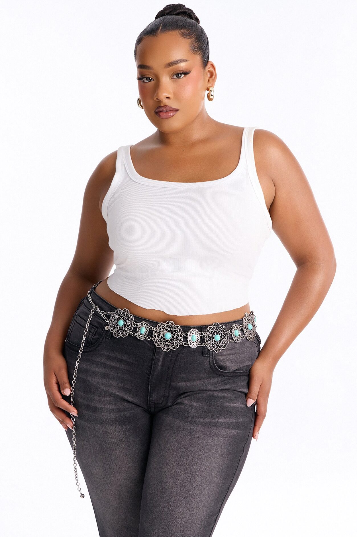 Flowers Of Metal Chain Belt - Silver/Combo