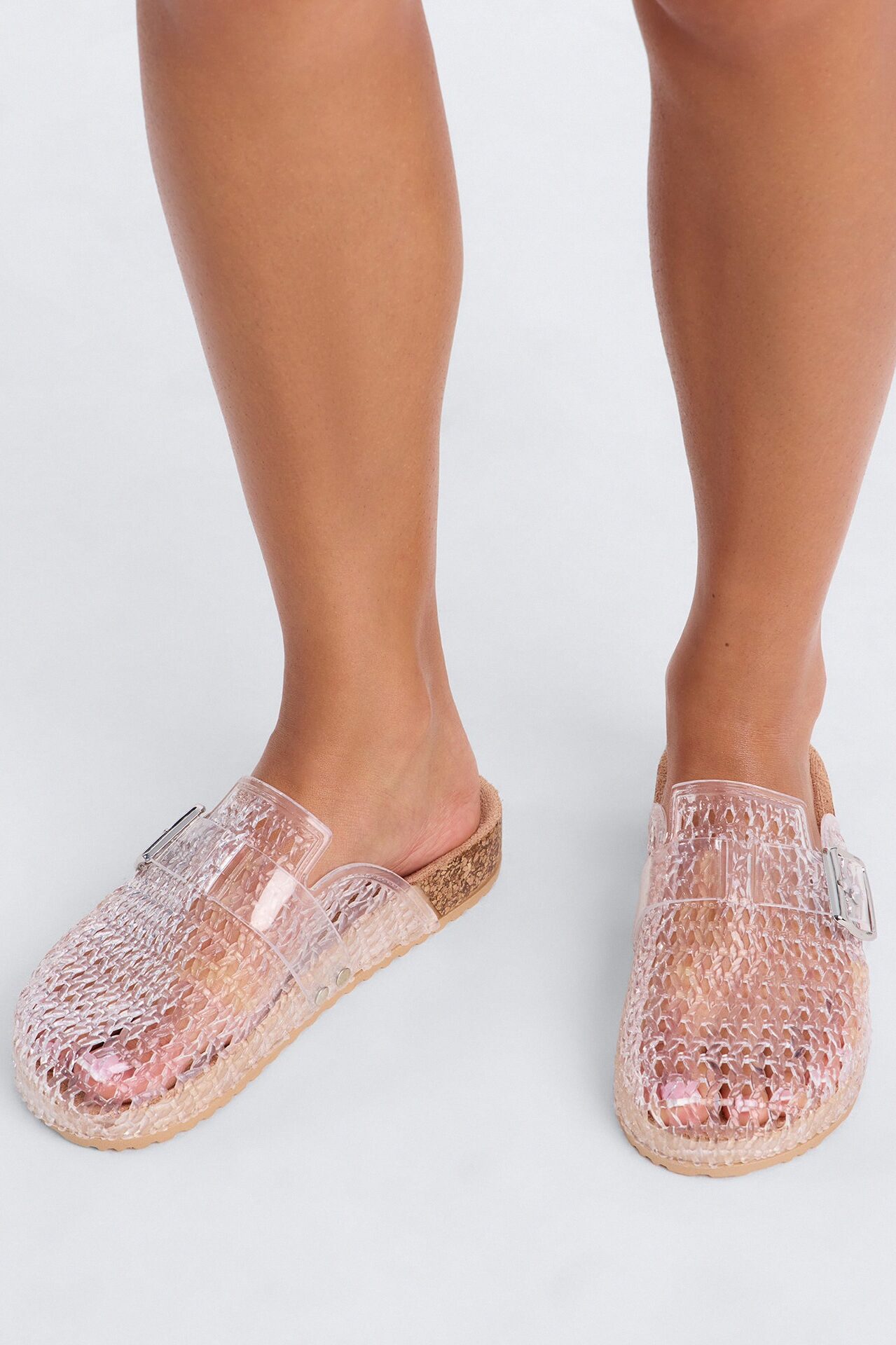Anny Buckle Jelly Slides - Clear