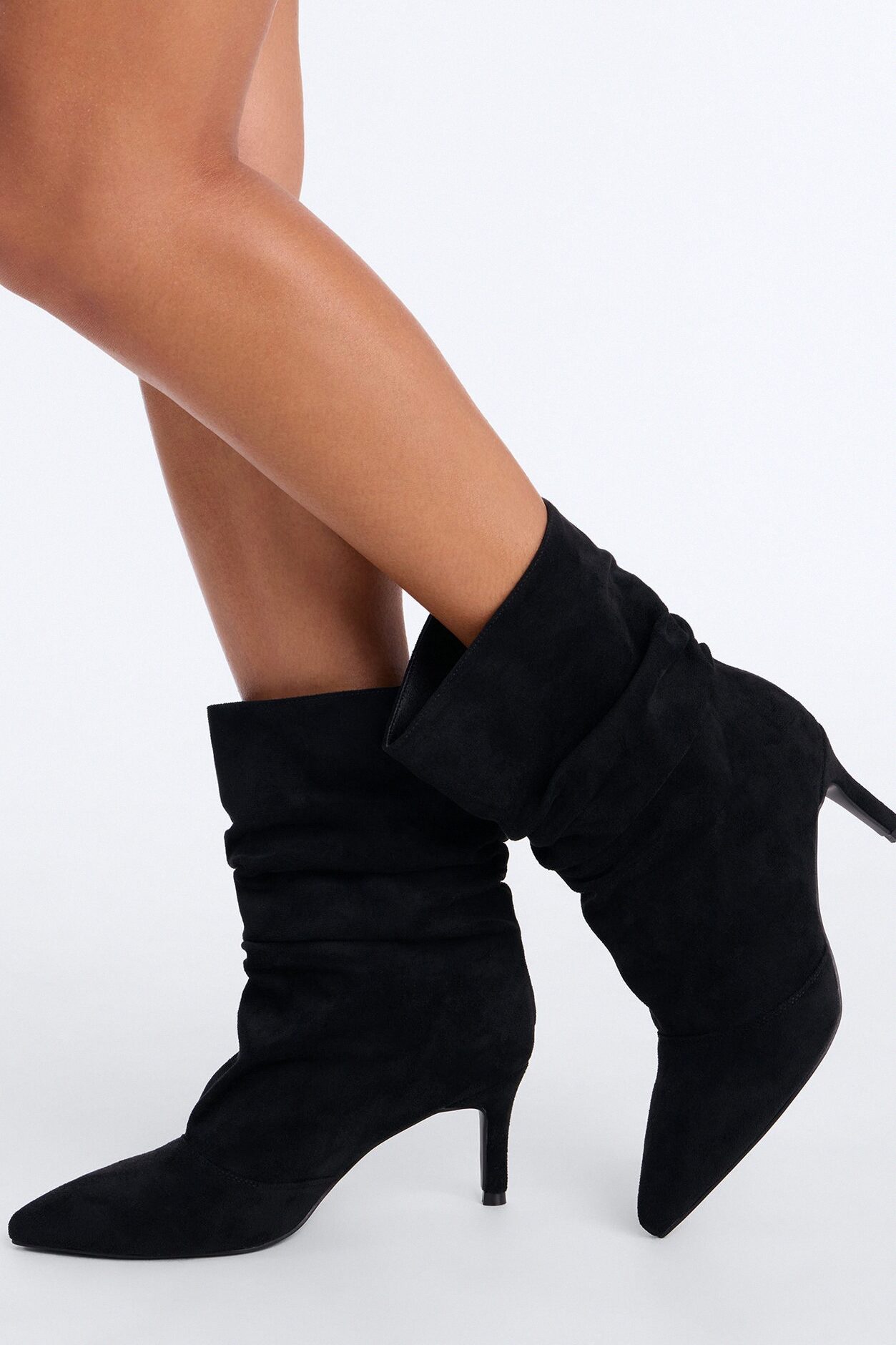 Newark Ruched Booties - Black