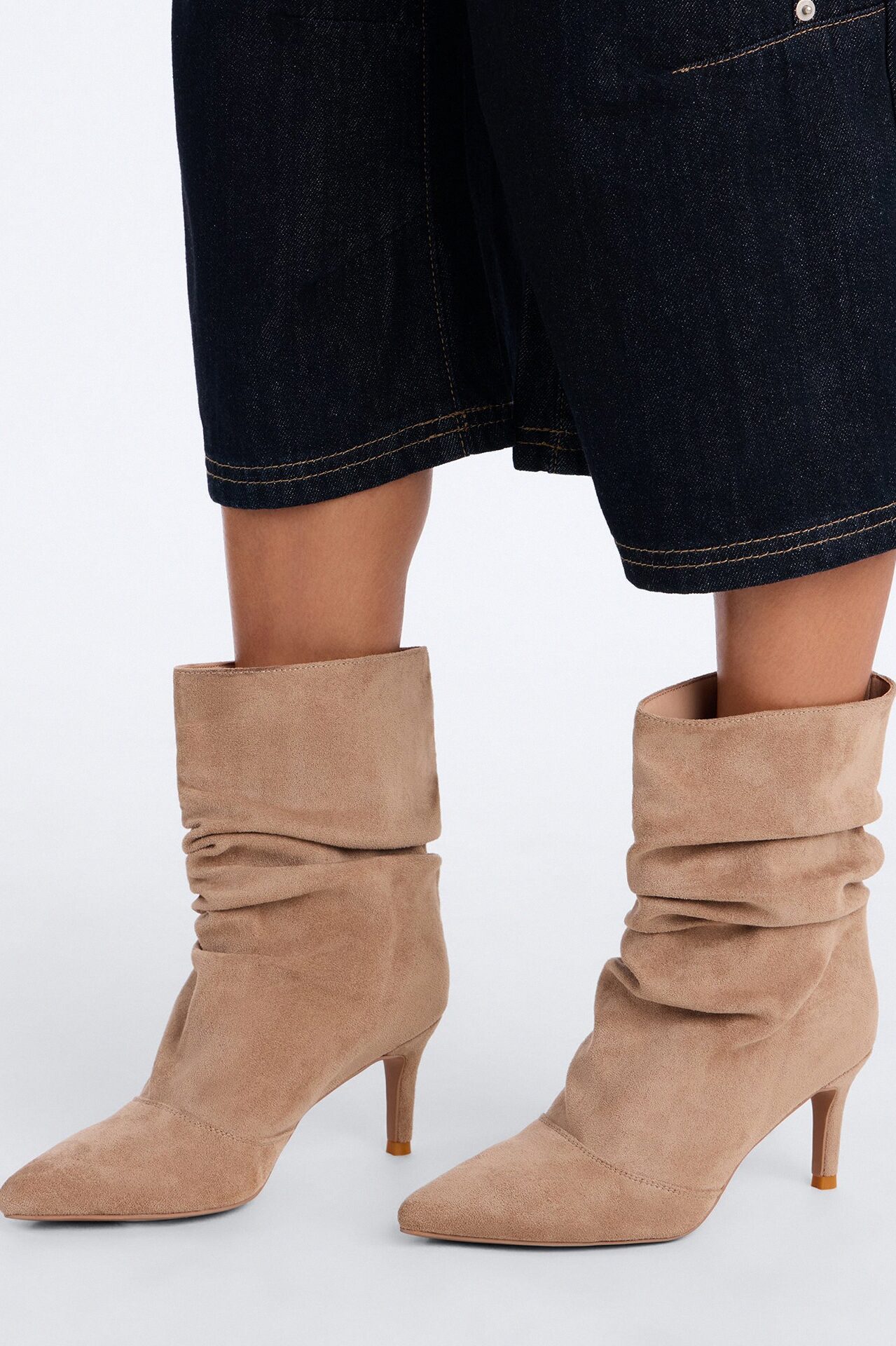 Newark Ruched Booties - Sand