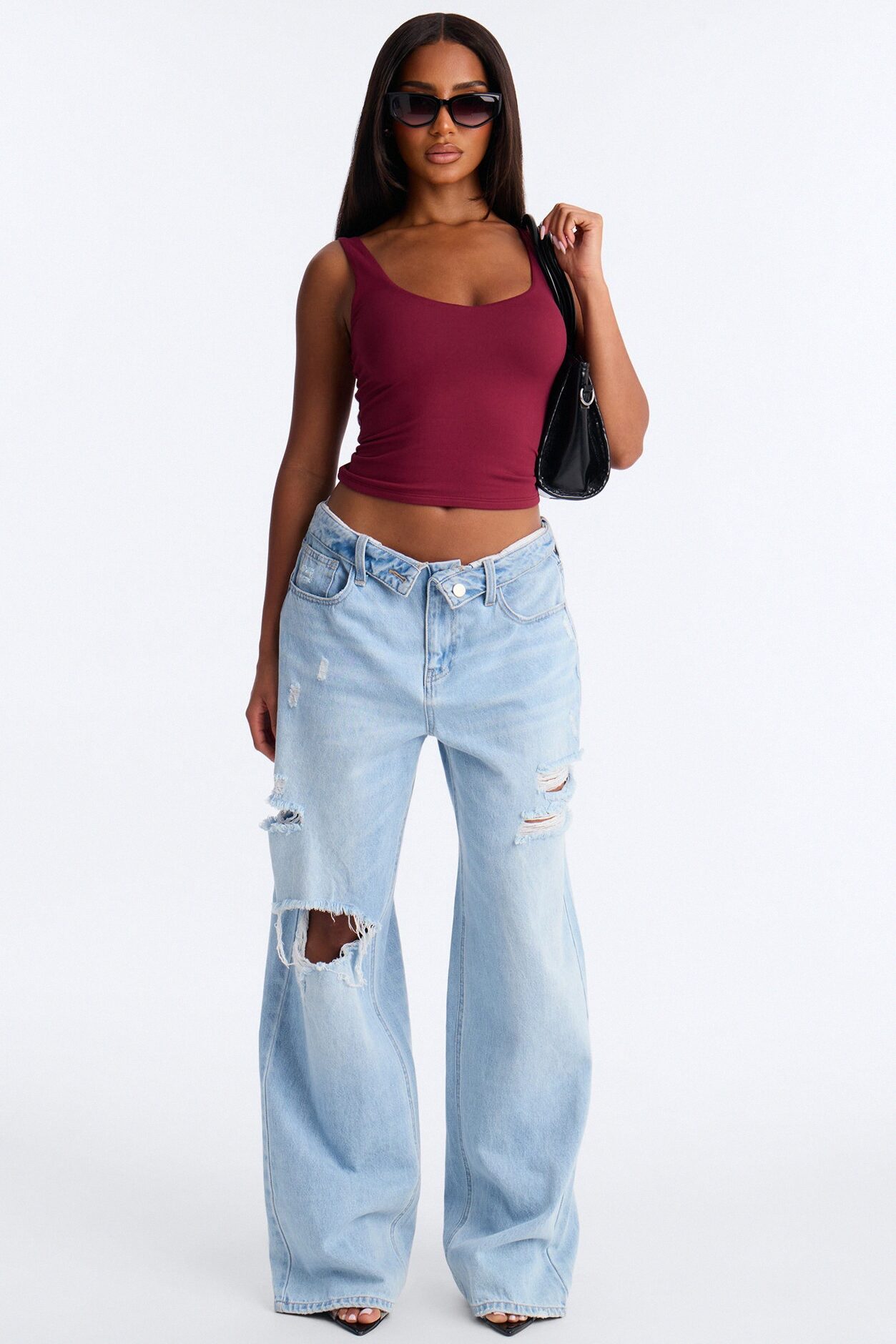 Quinn Double Lined Tank Top - Burgundy