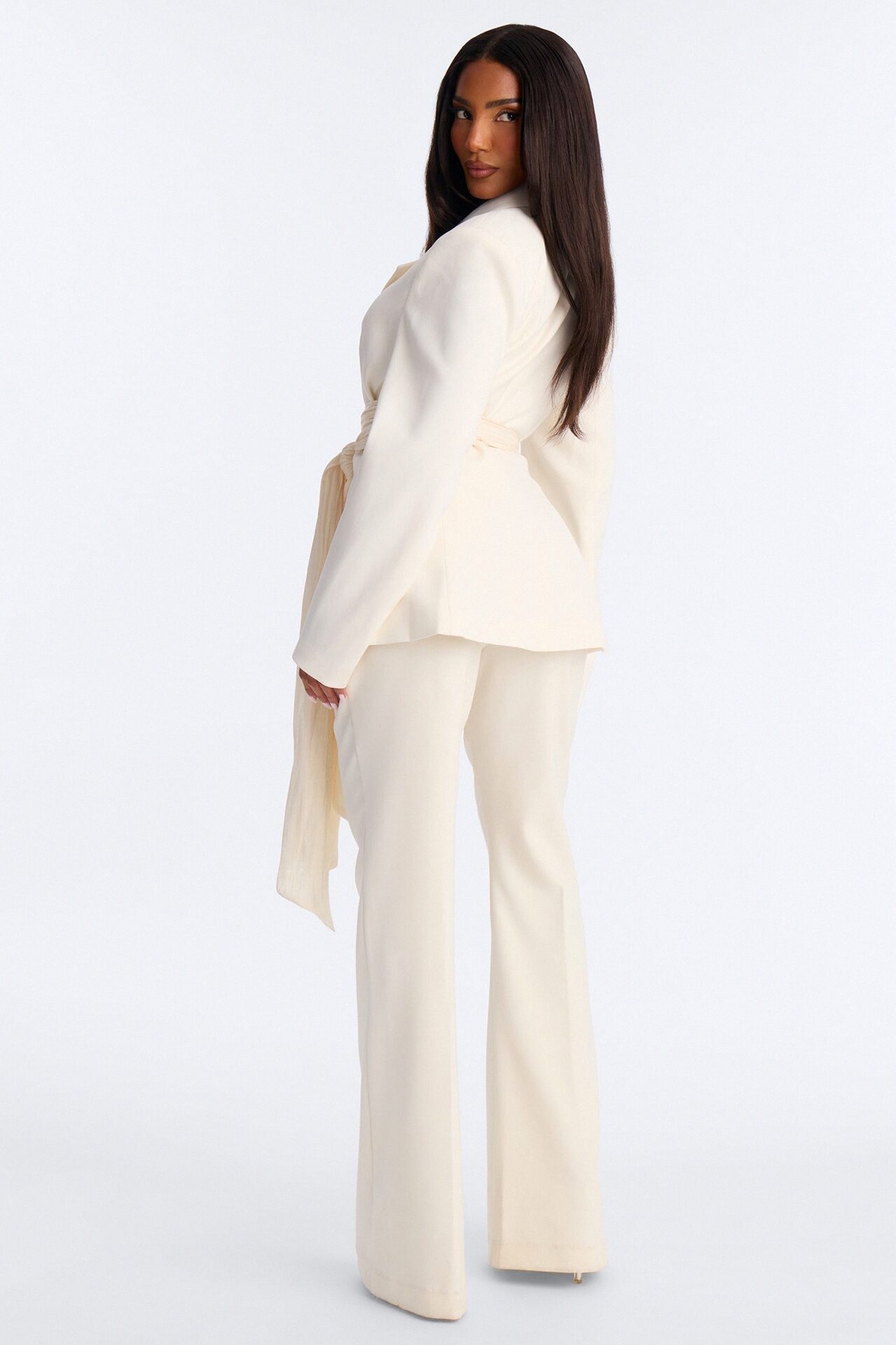 Stella Wrap Waist Blazer Single Breasted Blazer - Ivory