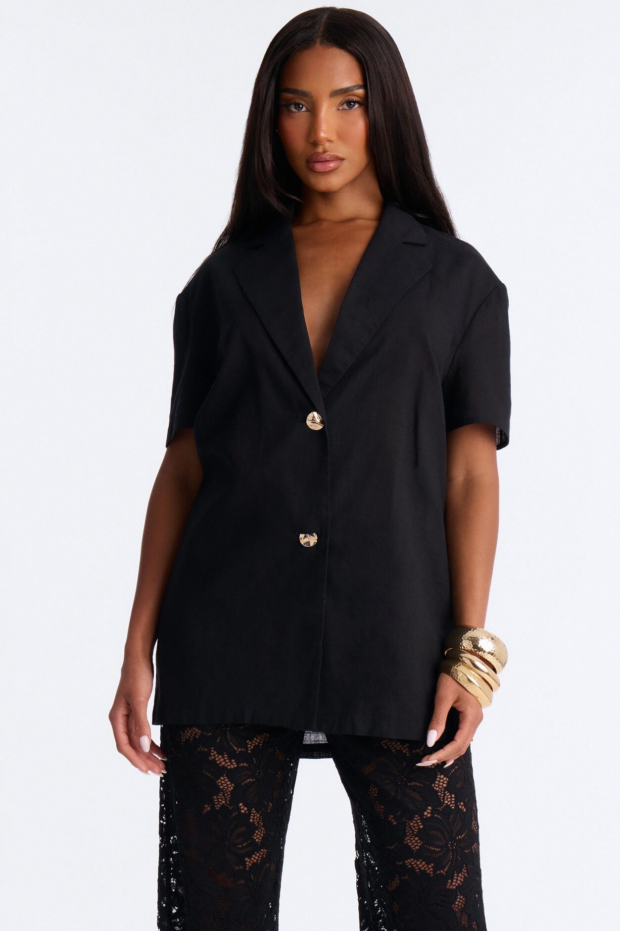 Understated Chic Laced Pant Set - Black