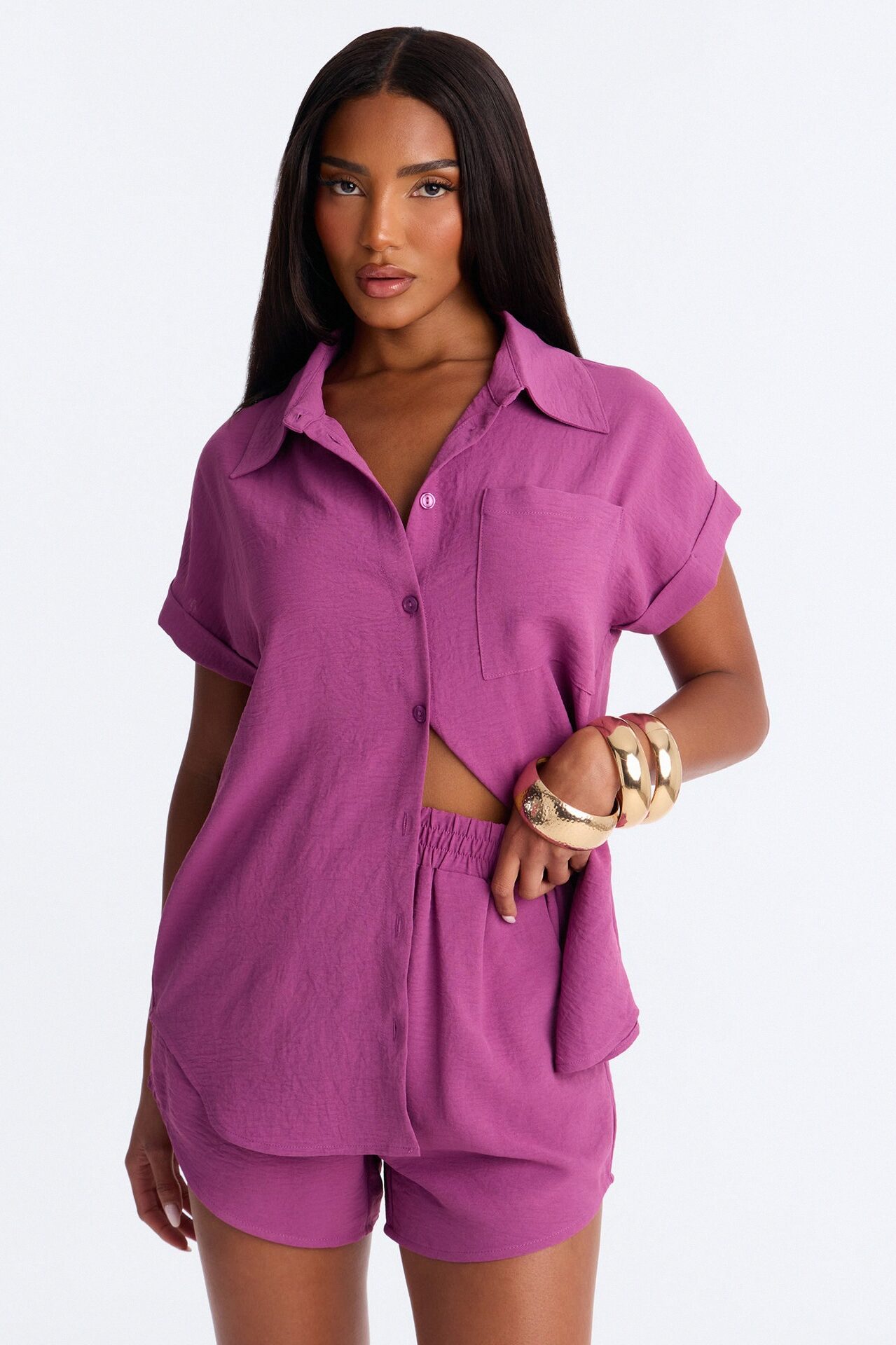 Hot Summer Short Set - Plum