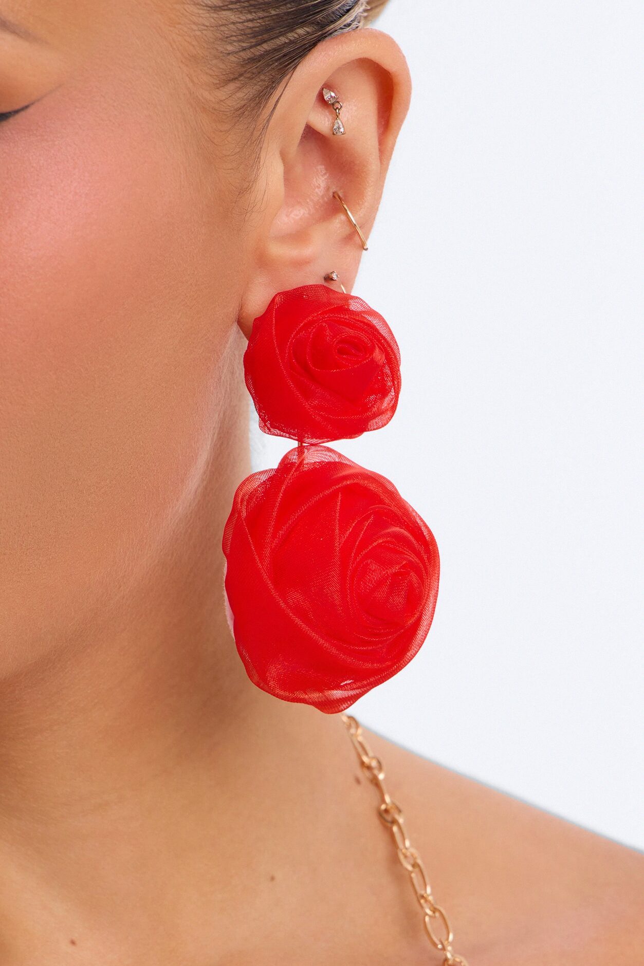 Forever Date Drop Earrings - Red