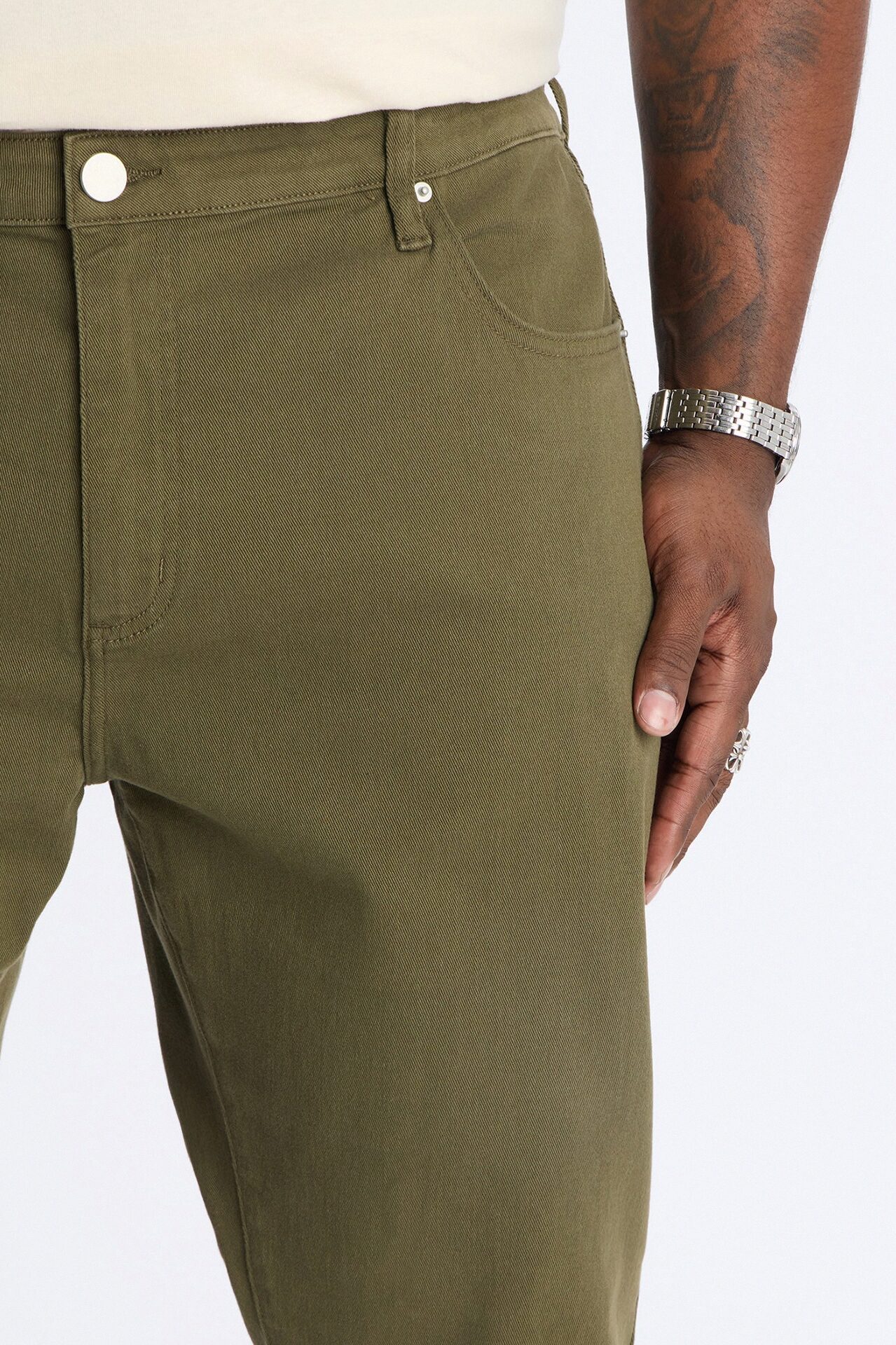 Mike Straight Taper Jeans - Olive