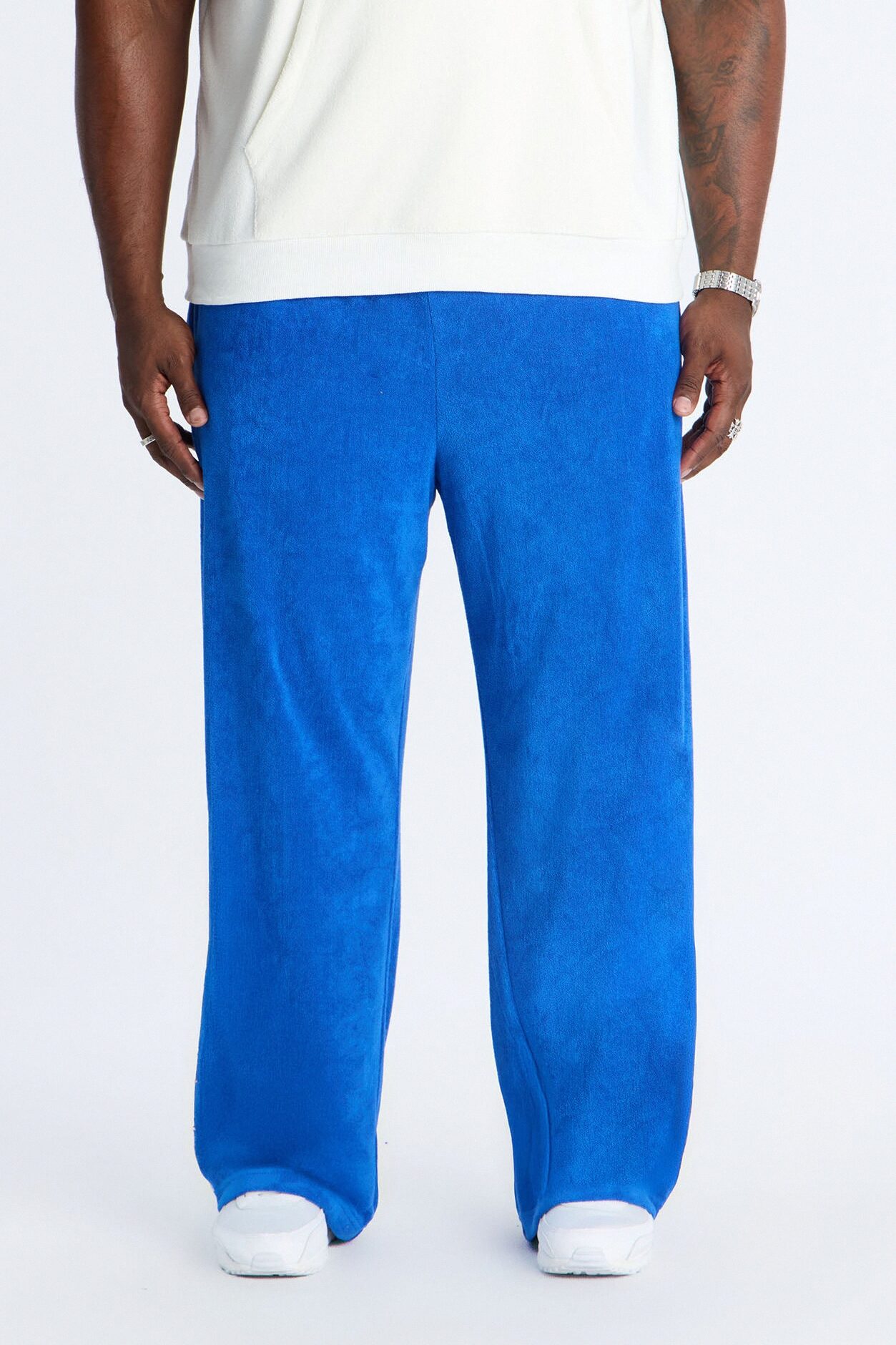 Classic Terry Cloth Baggy Pant - Blue/combo
