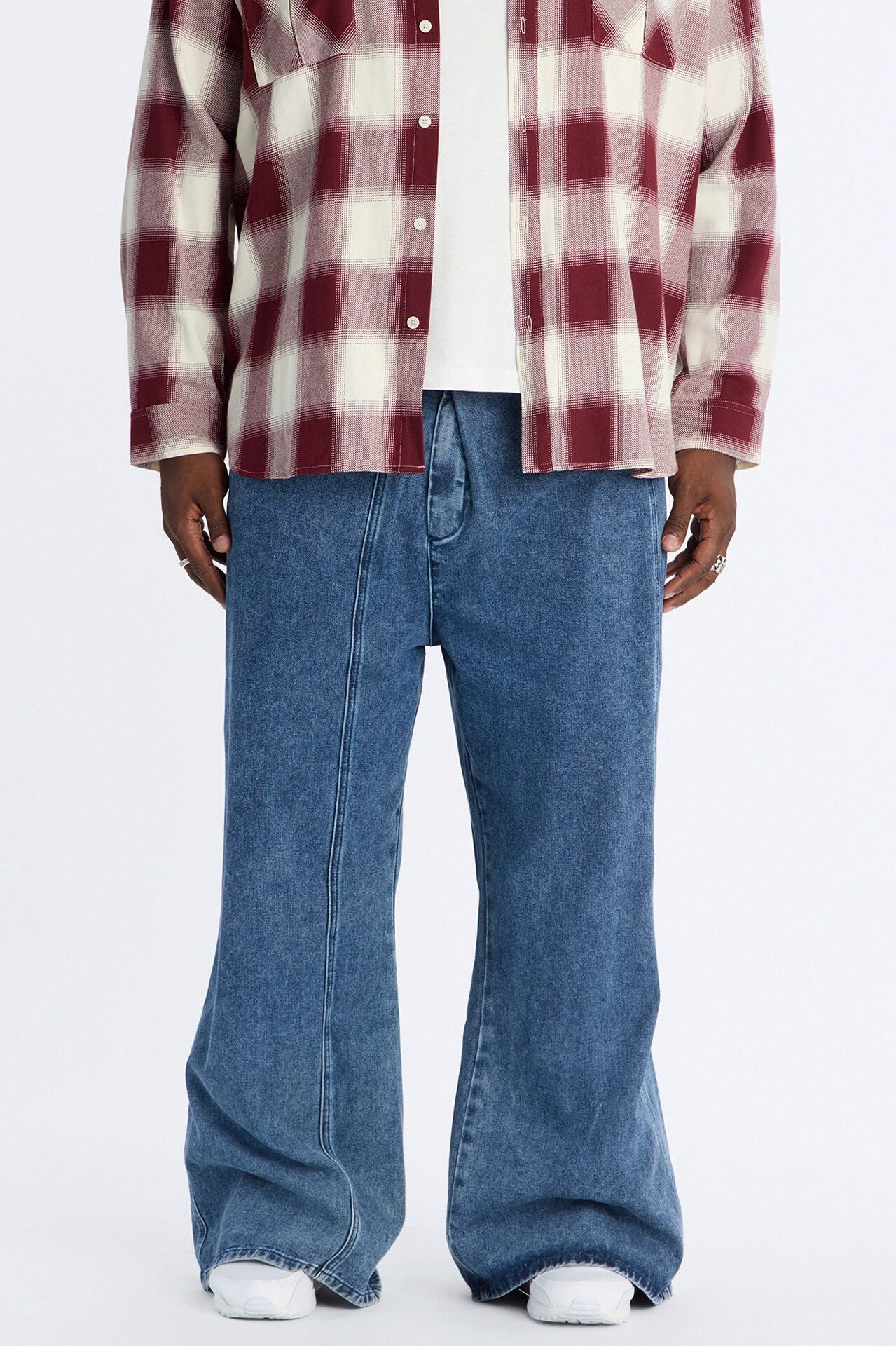 Baggy Crossover Come Again Jean - Medium Wash