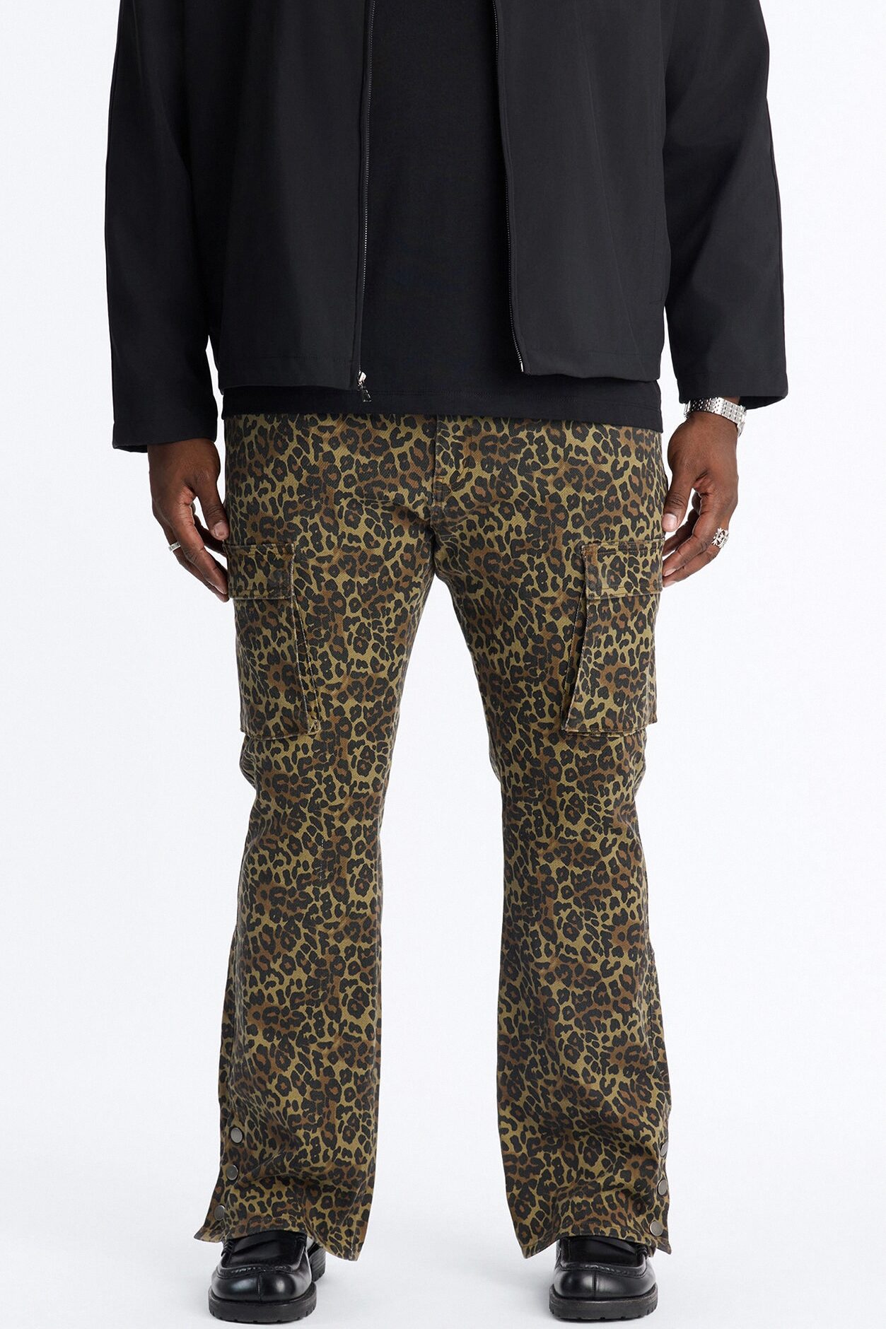 Stacked Slim Flare Wildin Out Snap Slit Jean - Brown