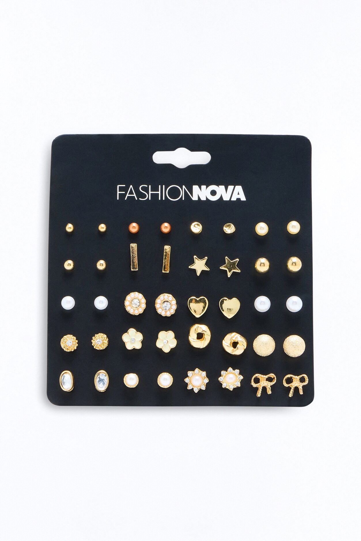 Just A Girl 20 Pair Multi Earring Set - Gold